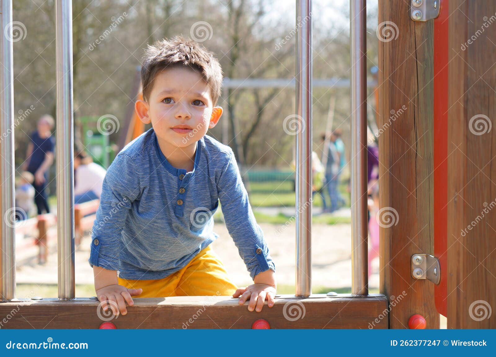 Adorable Little Polish Boy in the Playground Stock Image Image of