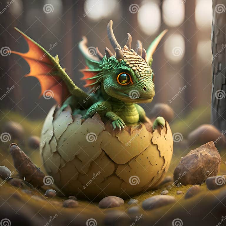 Adorable Newborn Dragon Kid , Hatching from Egg. 2025 Year Chinise