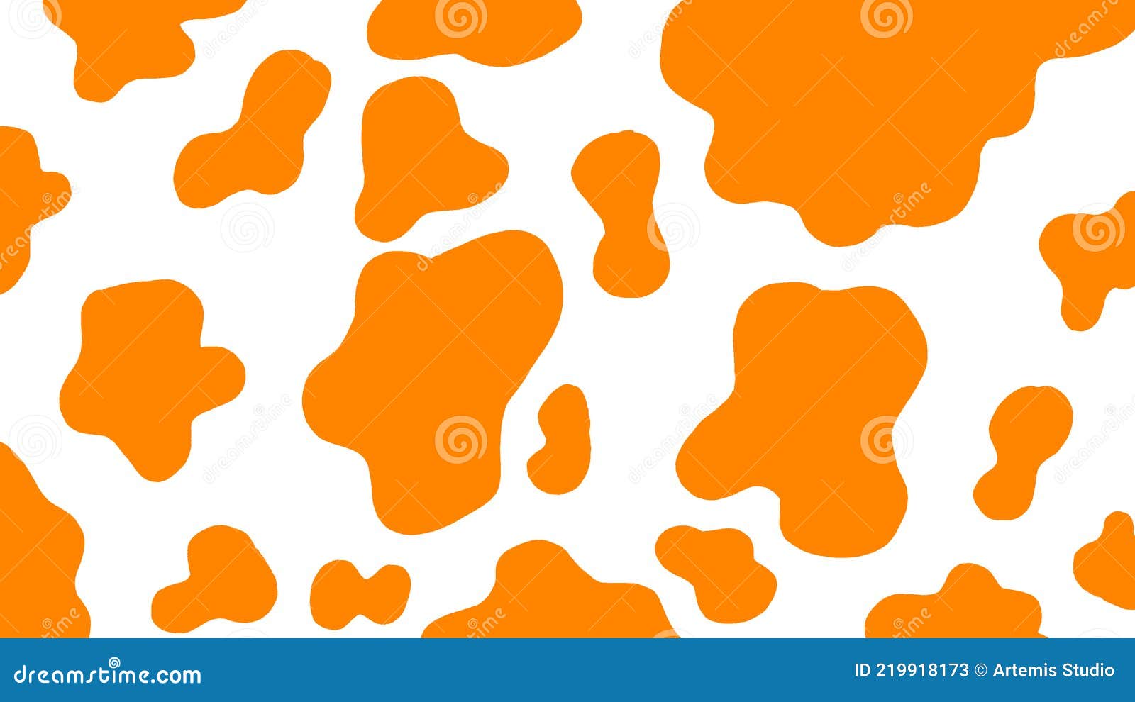 Fun Blue Cow Prints Pattern Stock Illustration - Illustration of black,  orange: 219918155