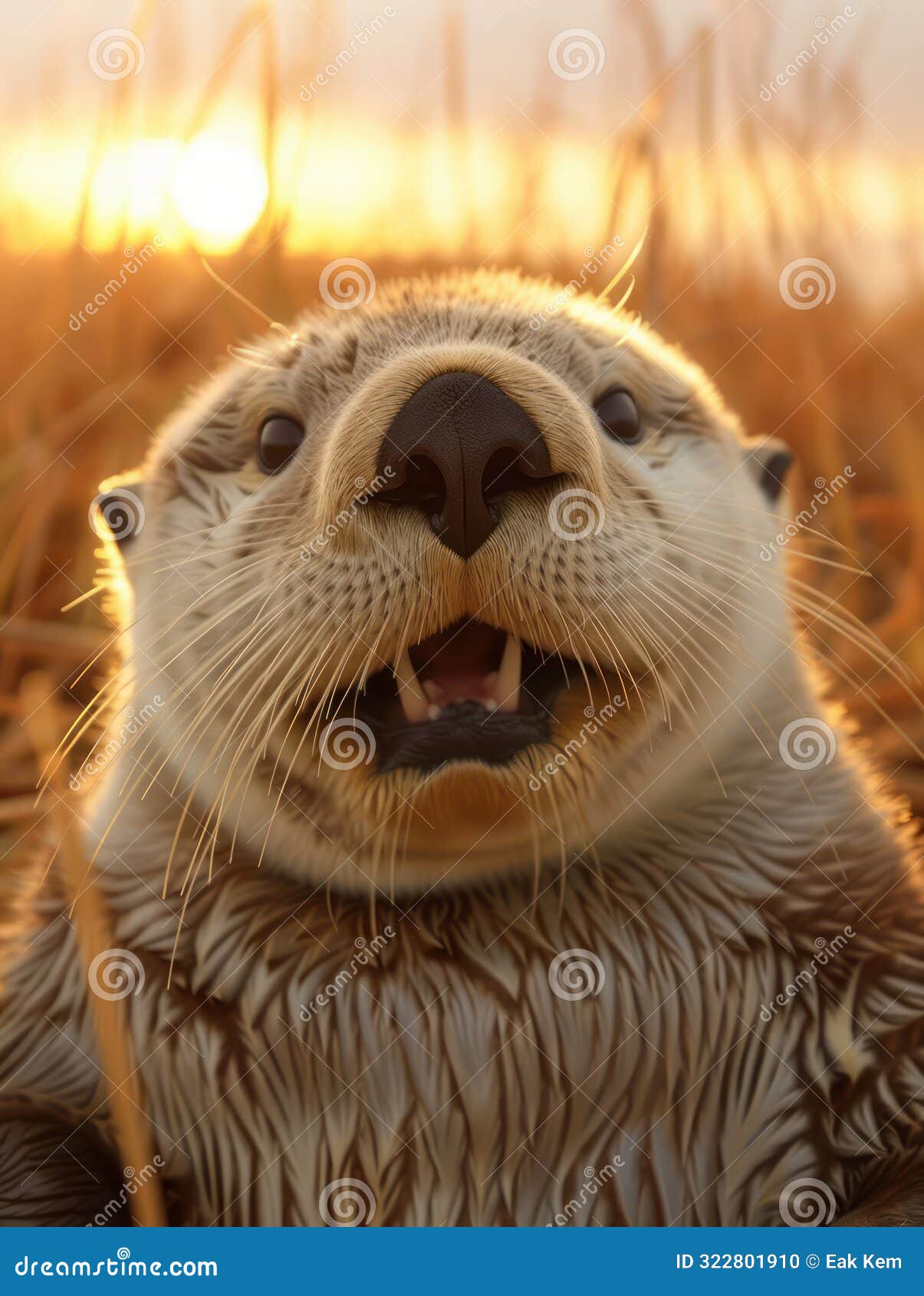 adorable otter at sunrise capturing the joy of wildlife in the golden hour, perfect for nature enthusiasts and animal lovers alike