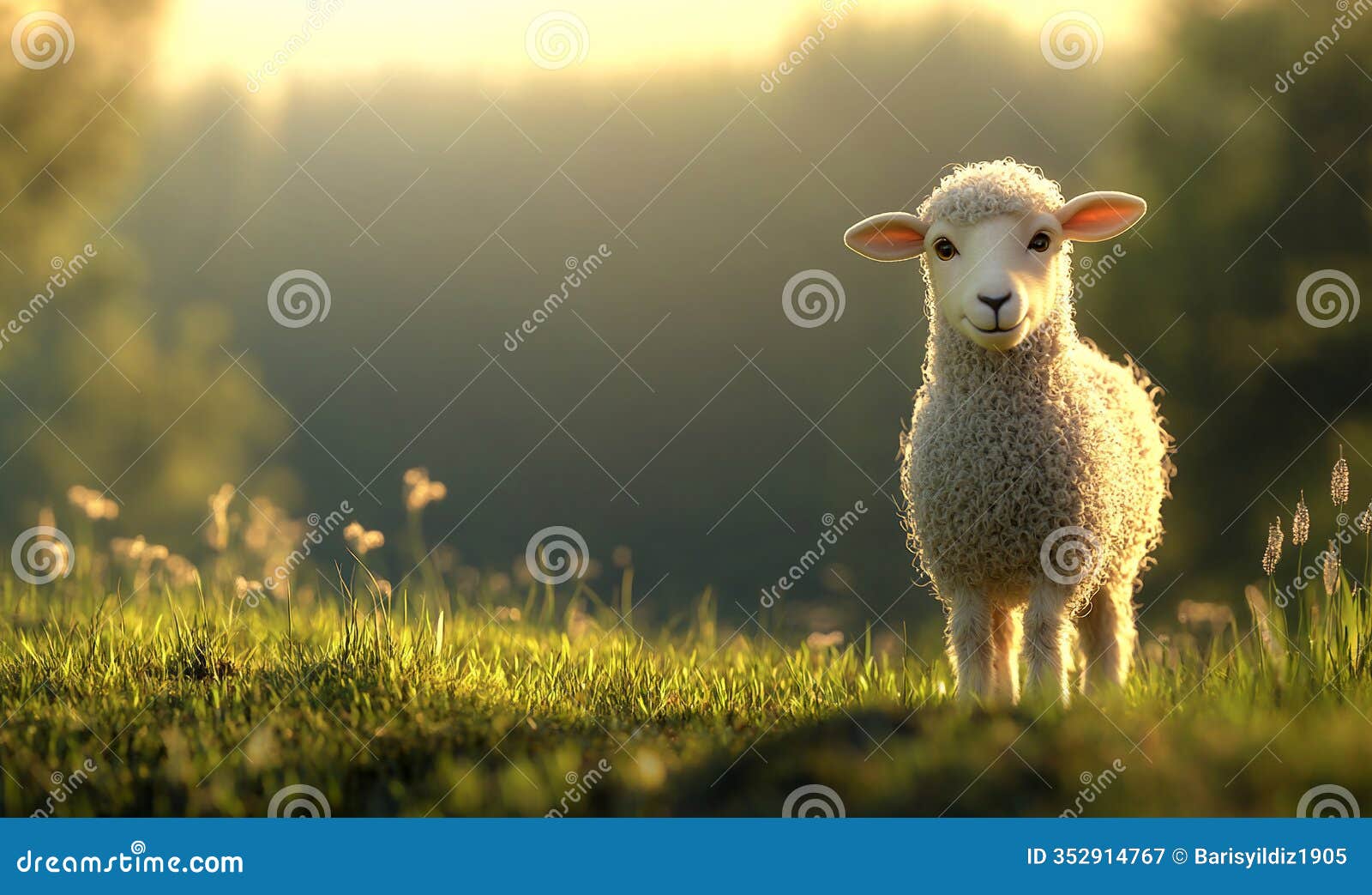 adorable sheep with soft wool capturing the fluffy and gentle appearance of farm life