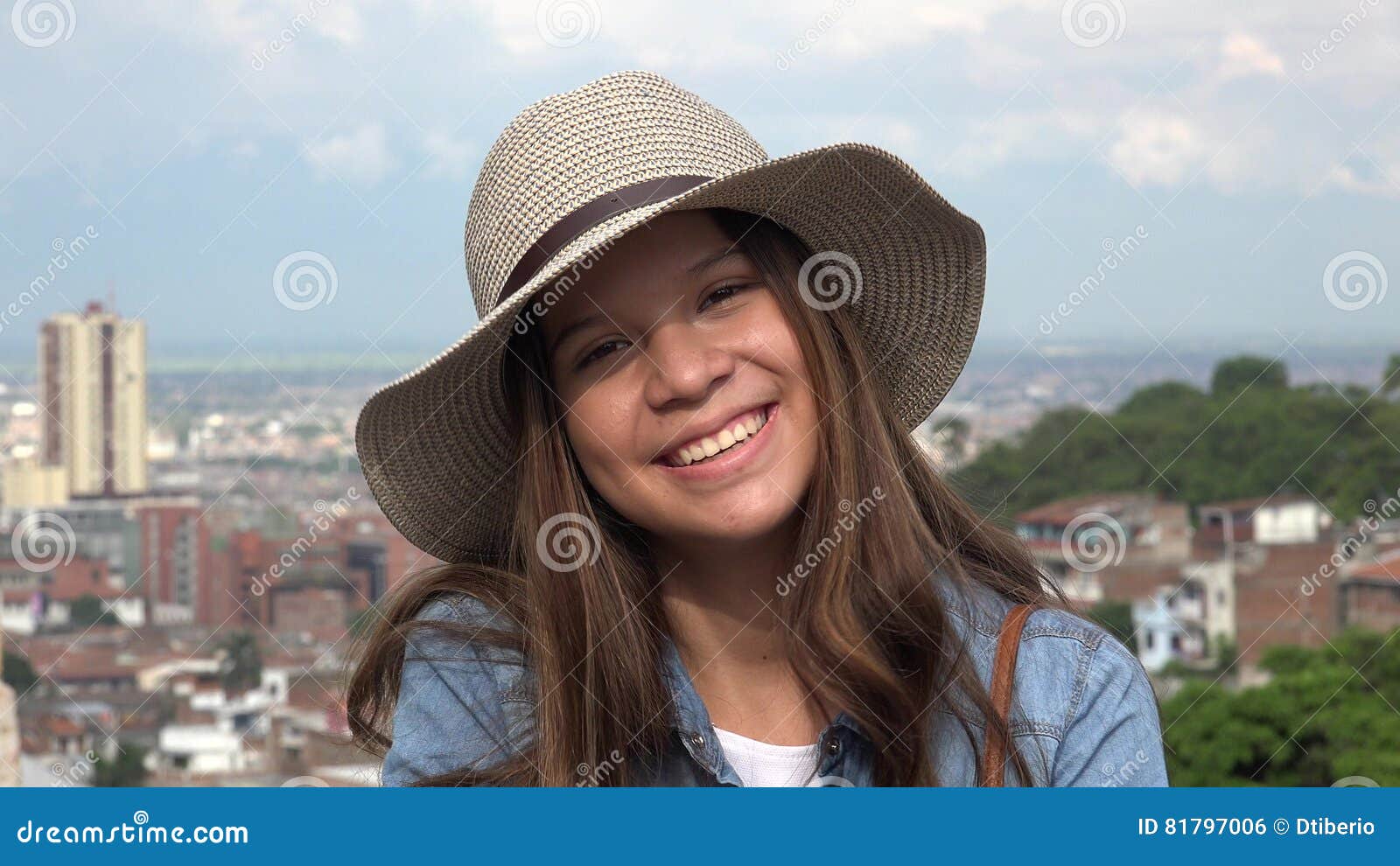 Adorable Teen Female Wearing Hat Stock Photo I