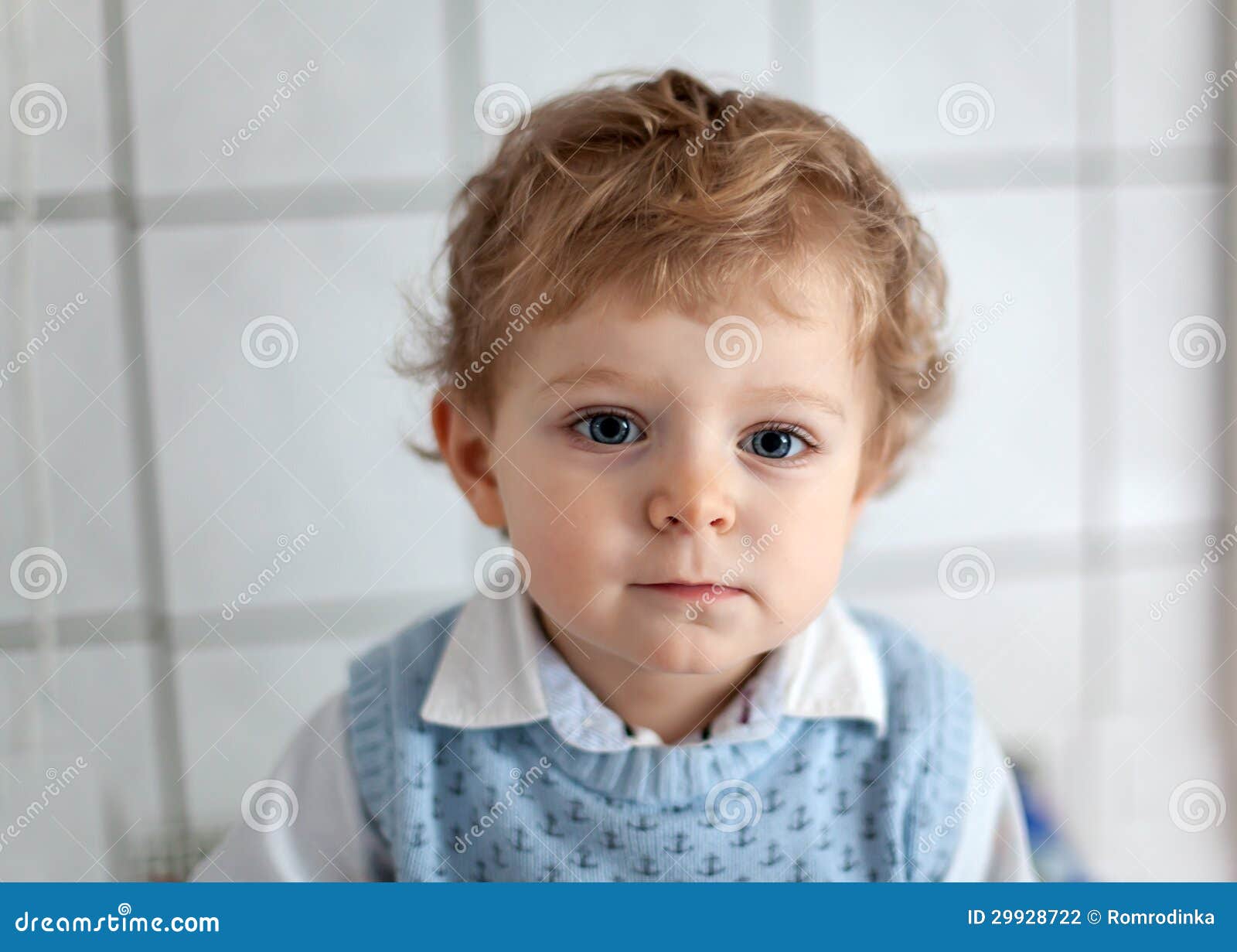 Adorable Toddler With Blue Eyes Indoor Stock Photo Image Of