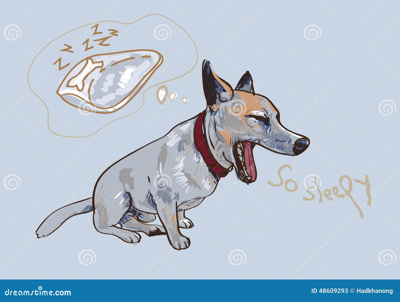 Adorable yawning dog stock vector. Illustration of vector 48609293