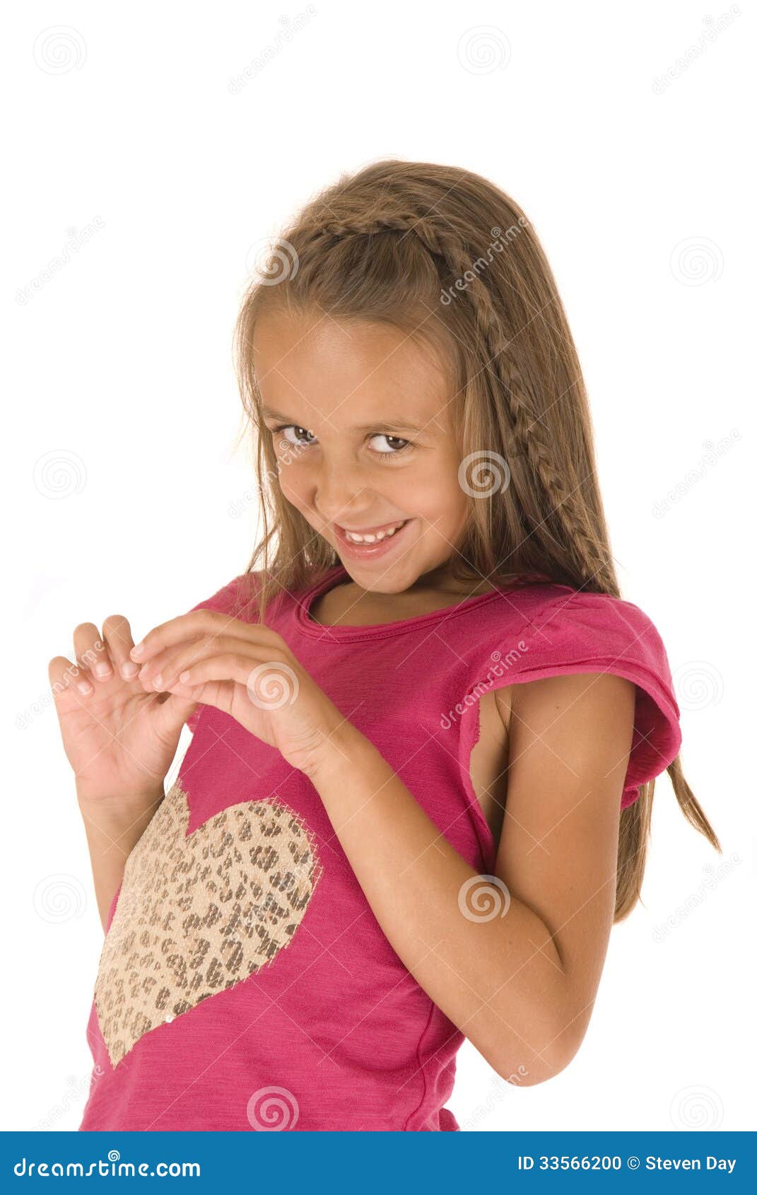 Beautiful Shy Girl With A Braid Of Hair Stock Image