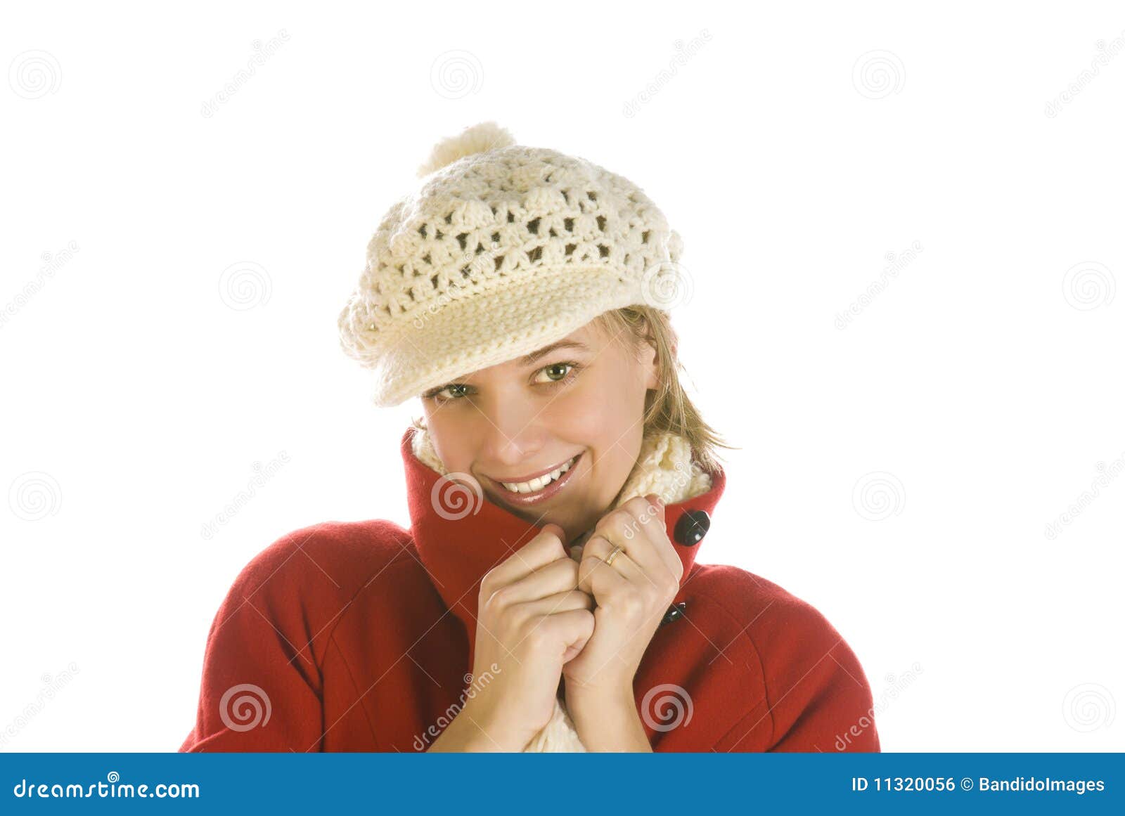 Adorable Young Woman in a Winter Cap Stock Photo Image of looking