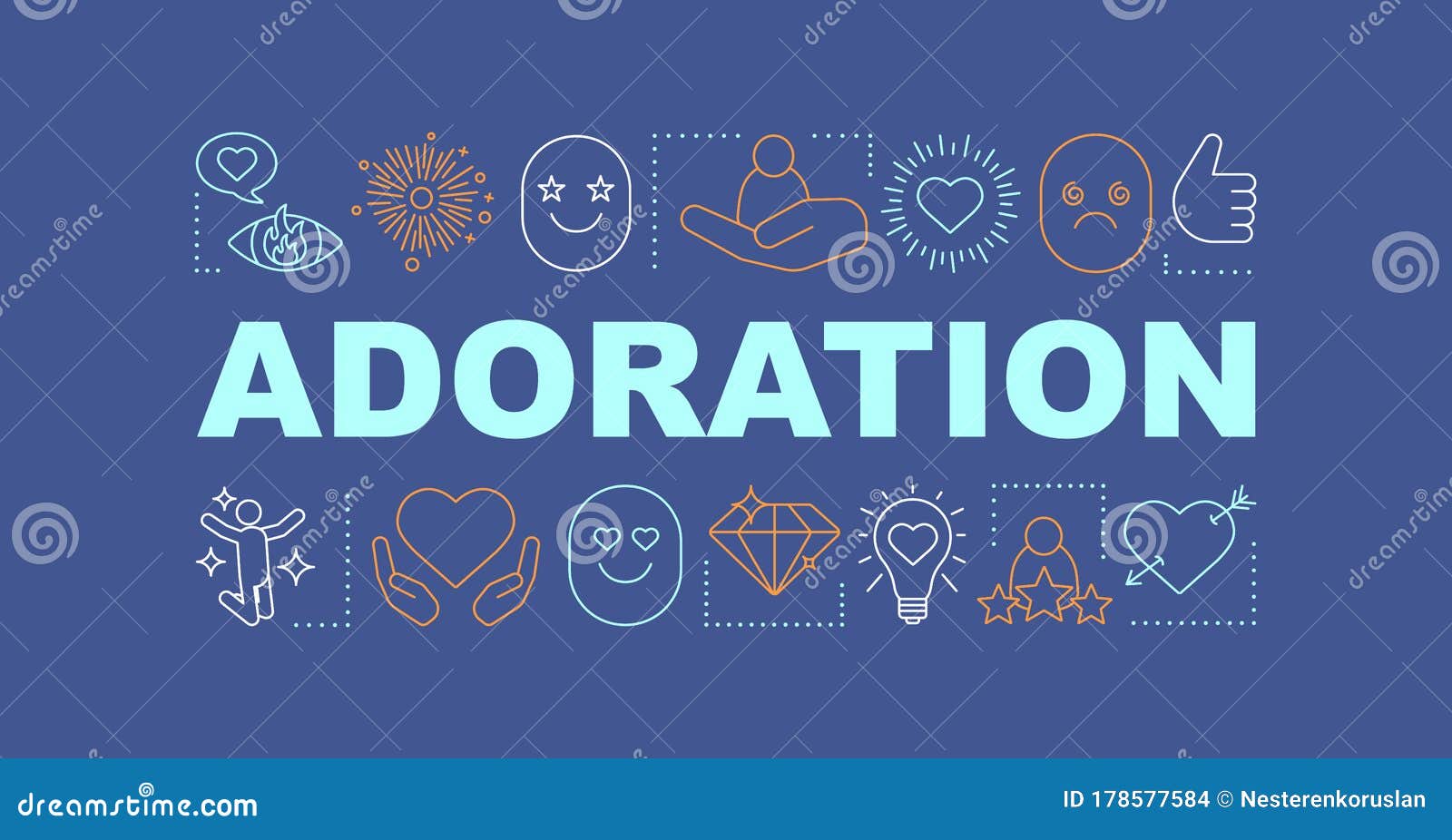 Adoration Word Concepts Banner Stock Vector  Illustration of concept