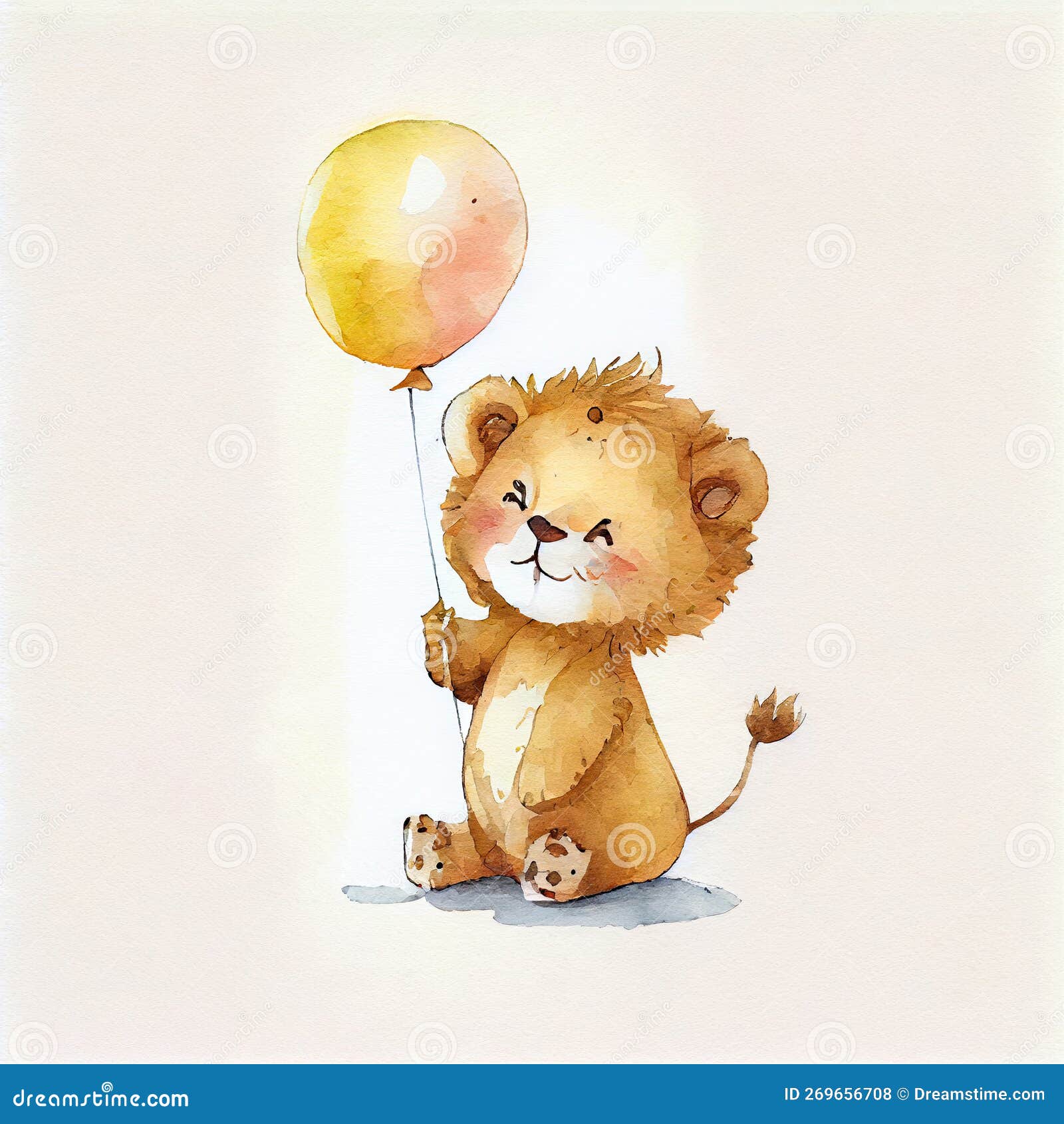 Adorato Disegno Di Colori D'acqua Di Safari Baby Leoni Con Palloncini Su  Fondo Bianco Perfetto Per Un Asilo O Illustrazione di Stock - Illustrazione  di divertimento, carino: 269656708