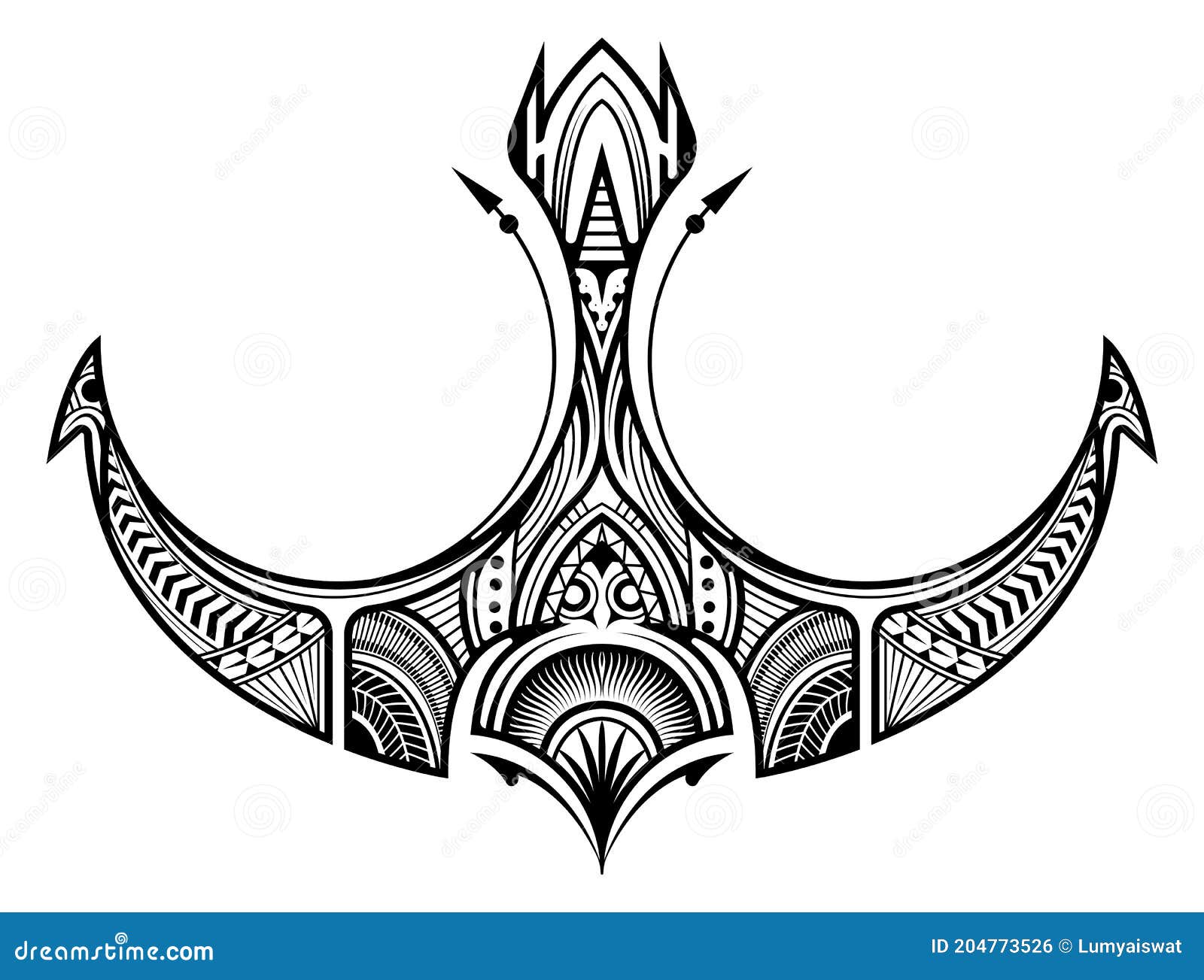 Adorno De Tatuaje Polinesio Ilustración del Vector - Ilustración de tatuaje, enrollamiento: 204773526