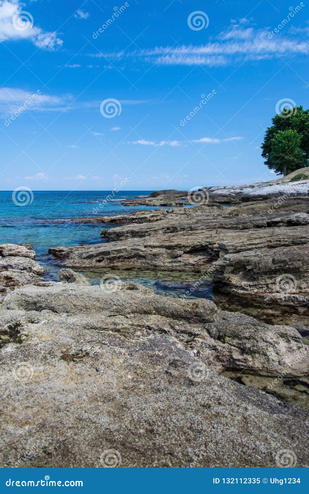 adriatic coast at savudrija, istria, croatia