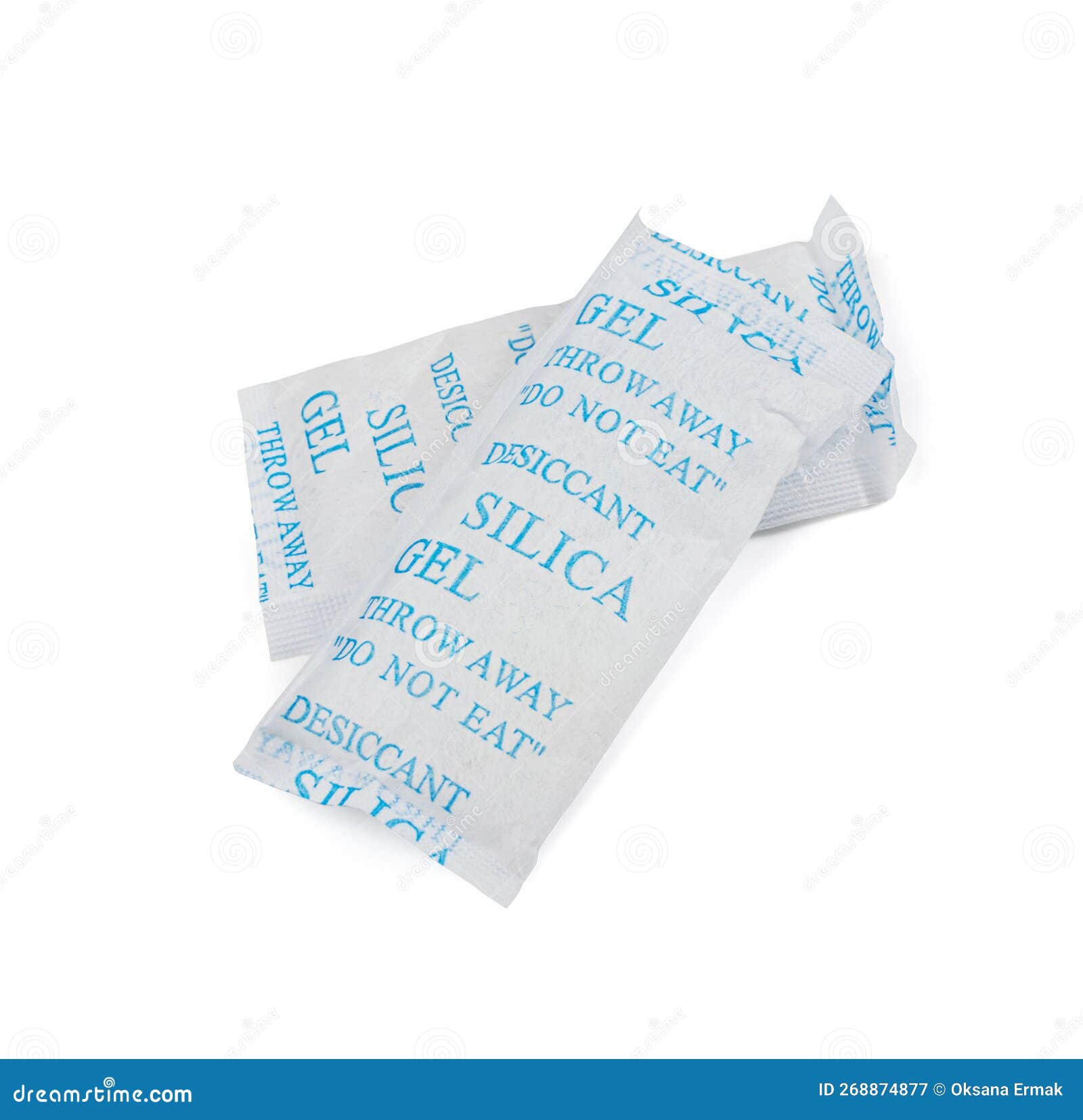 Adsorbierbeutel Mit Silica-Gel-Trockenmittel Isolierter Trockenmittel-Polymer-Beutel  Siliagel-Abklingweg Stockbild - Bild von nahaufnahme, adsorptionsmittels:  268874877