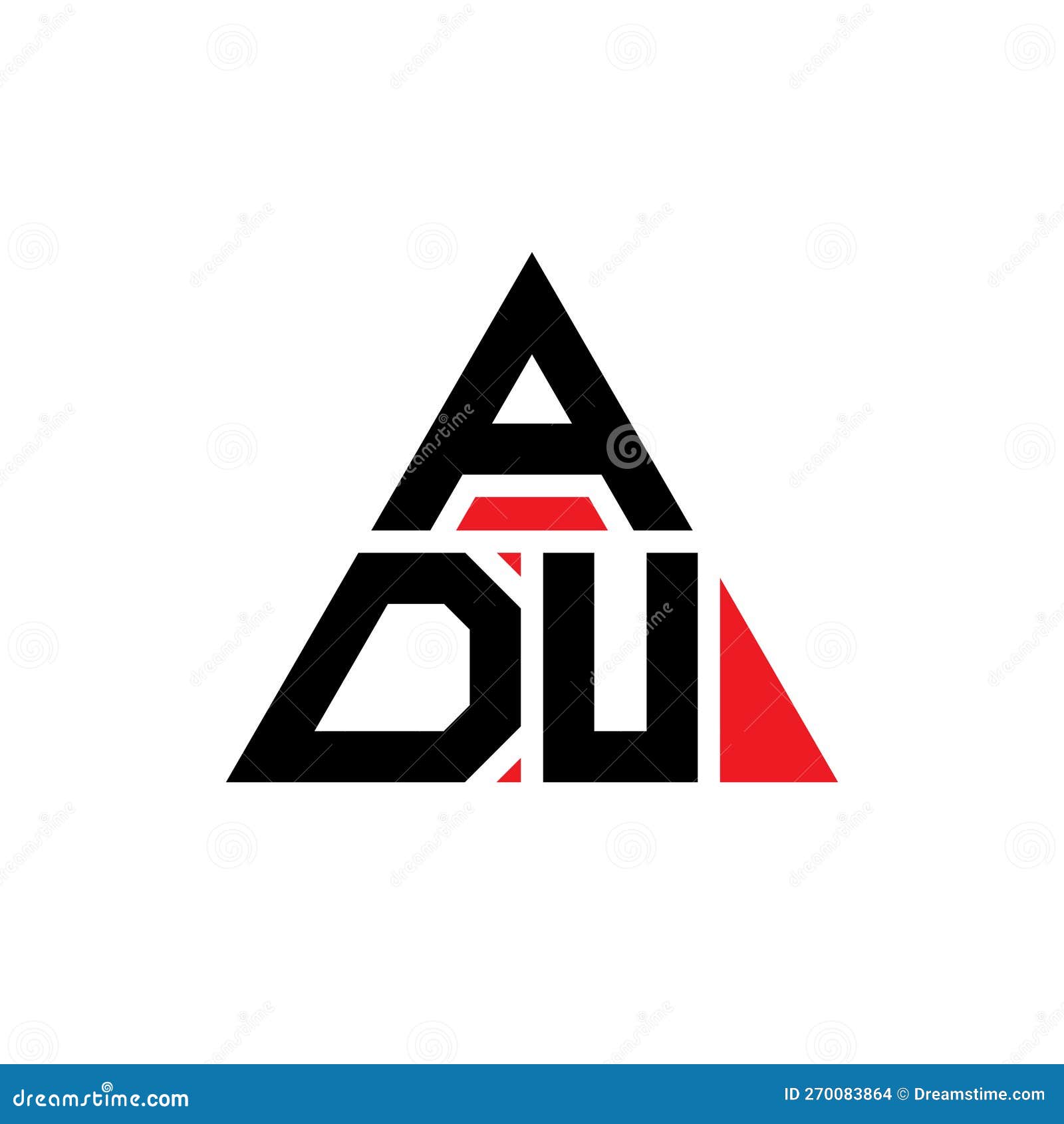 adu triangle letter logo  with triangle . adu triangle logo  monogram. adu triangle  logo template with red
