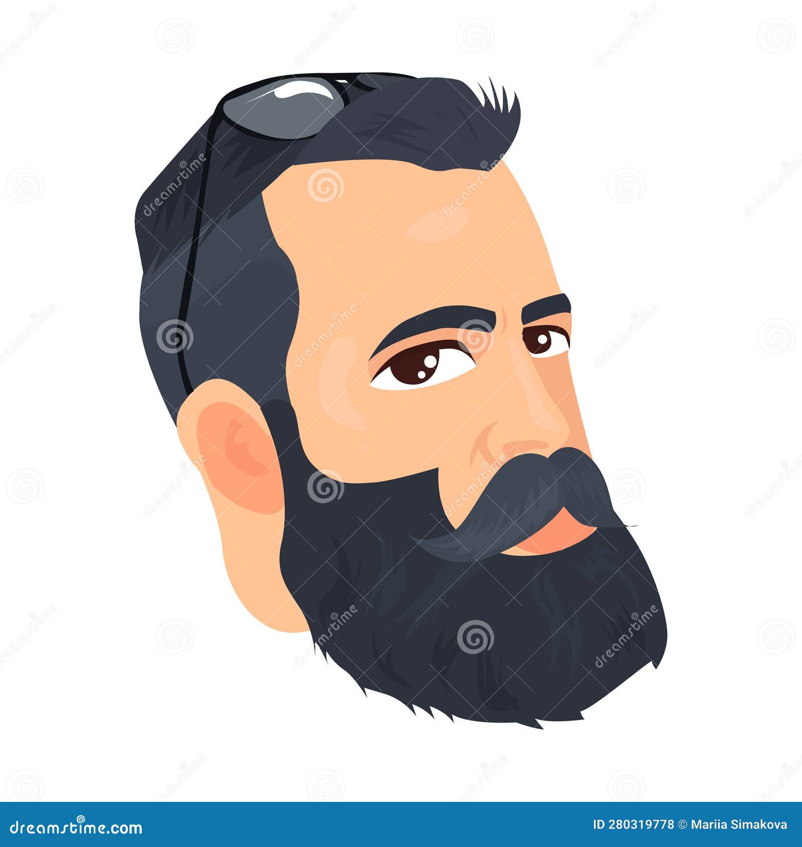 Colored Bearded Man Donating Blood In Hospital Illustration Cartoon