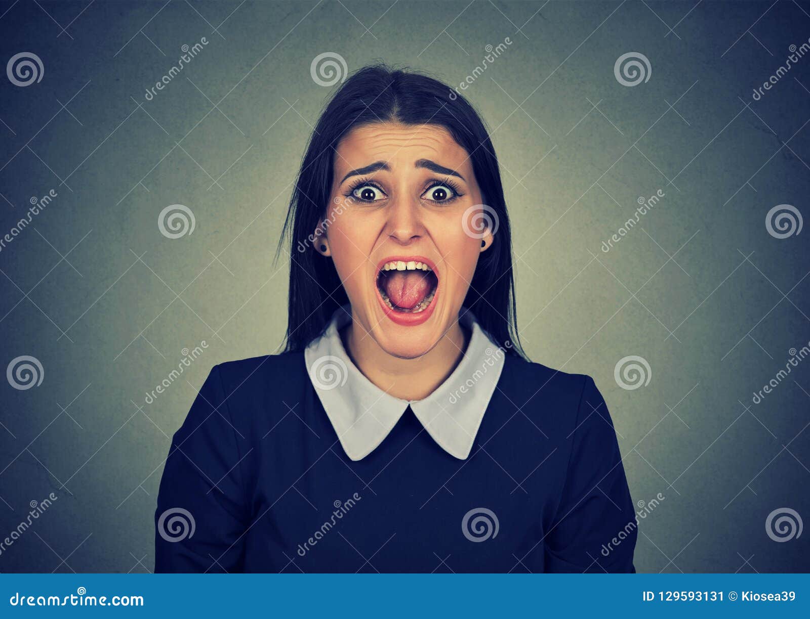 Angry Woman Screaming At Camera Stock Image Image Of Frustration