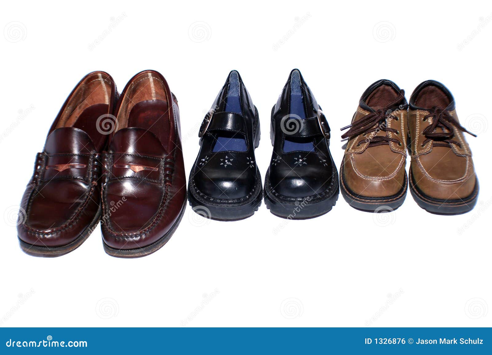 Adult and Children Shoes stock photo. Image of feet, laces - 1326876