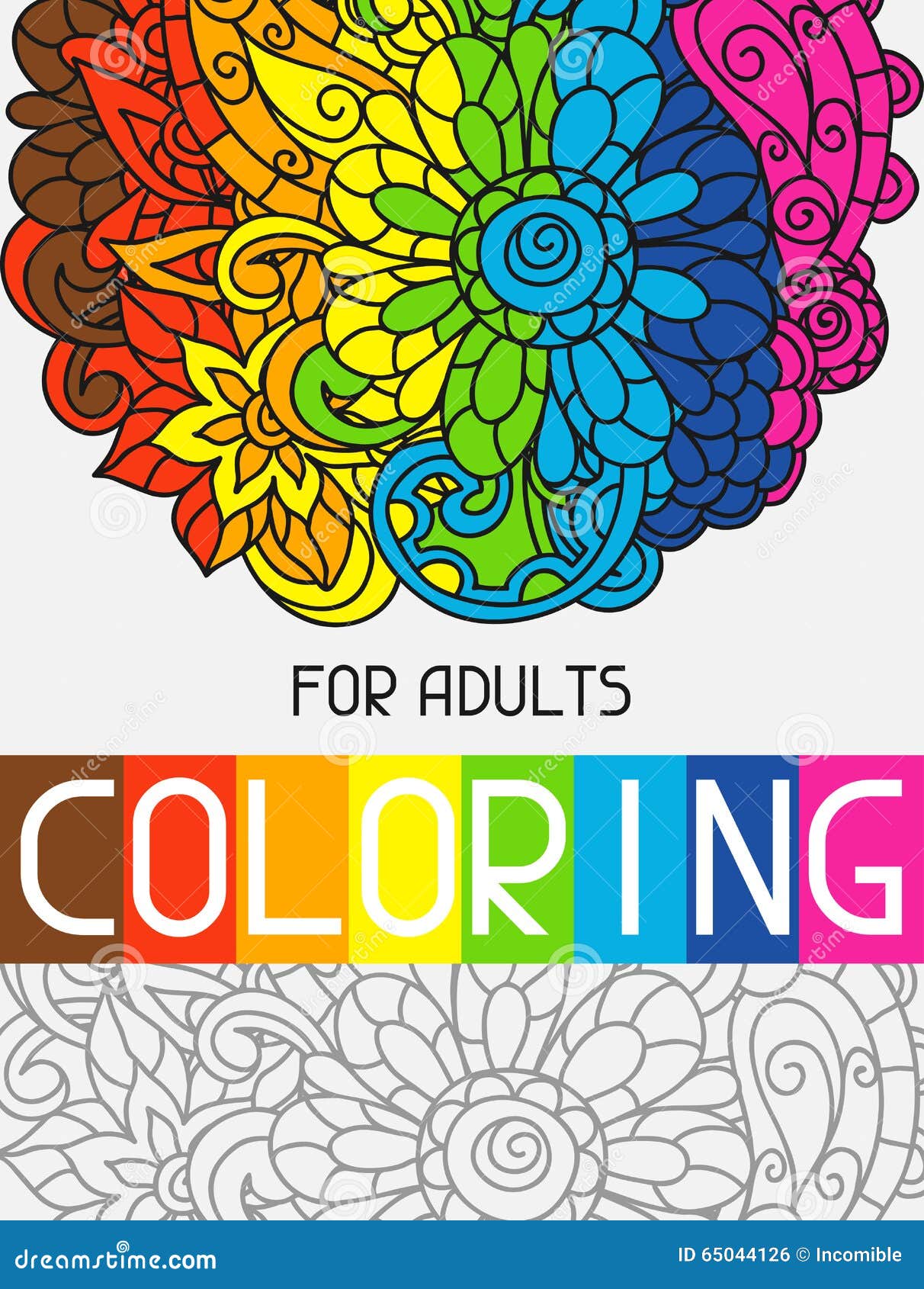 Download Adult Coloring Book Design For Cover Illustration Stock Vector Illustration Of Paint Artwork 65044126