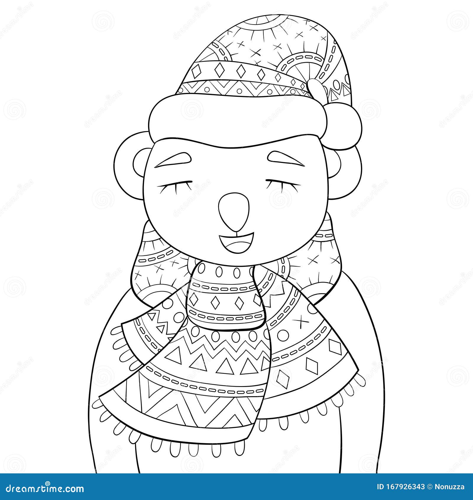 Download Adult Coloring Book,page A Christmas Bear Koala Wearing A ...
