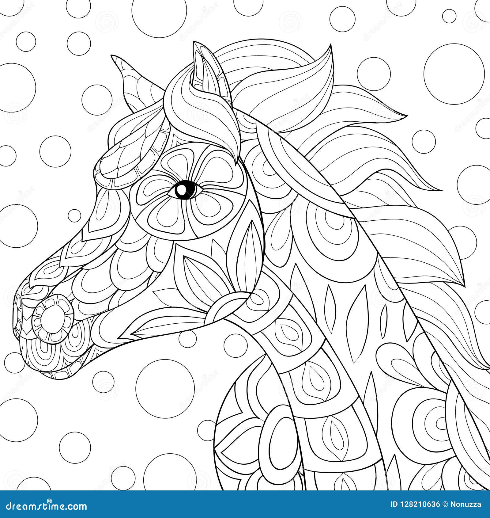 Adult Coloring Book,page a Cute Horse,unicorn Image for Relaxing ...