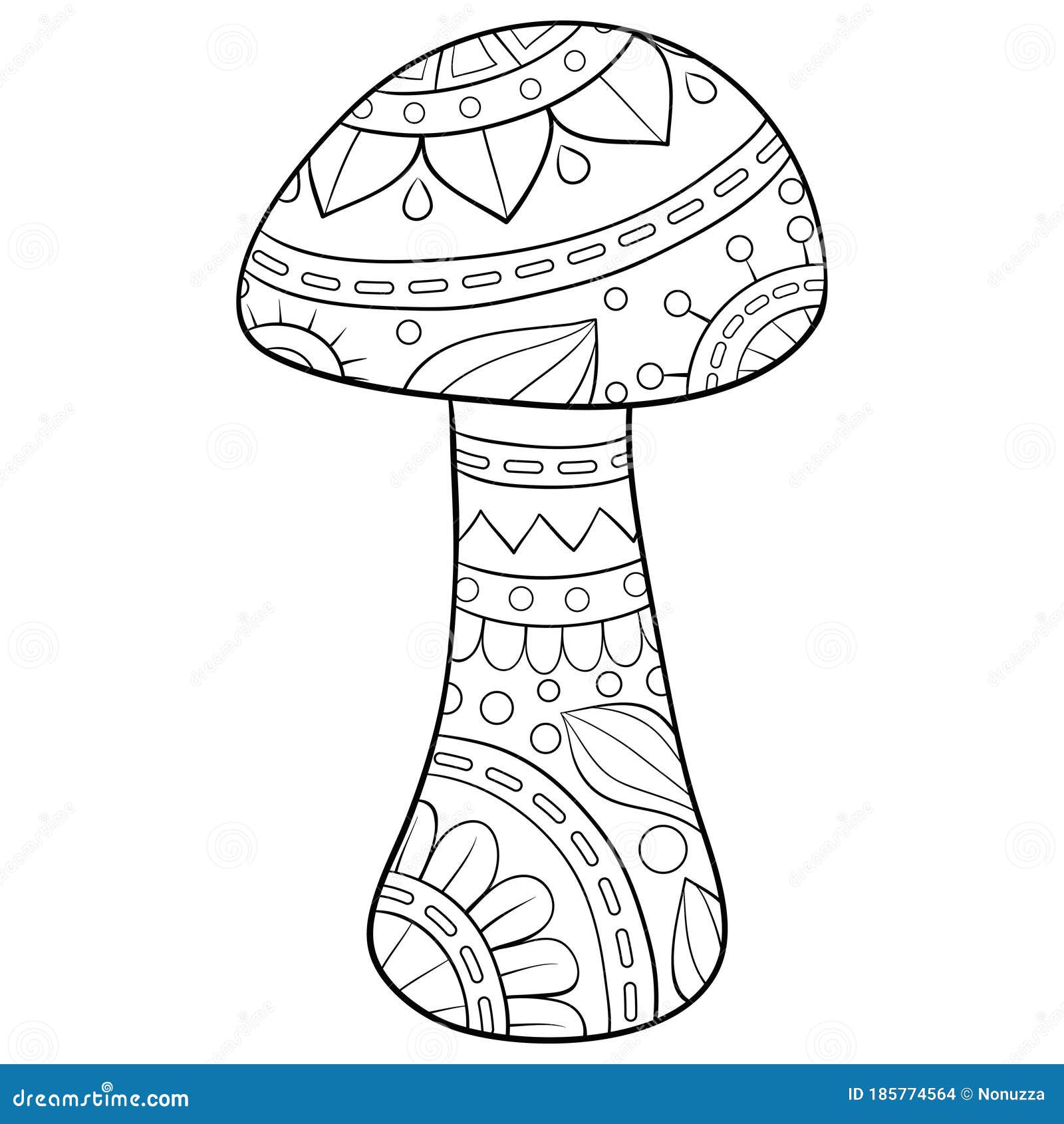 Adult Coloring Mushroom Stock Illustrations – 20 Adult Coloring ...