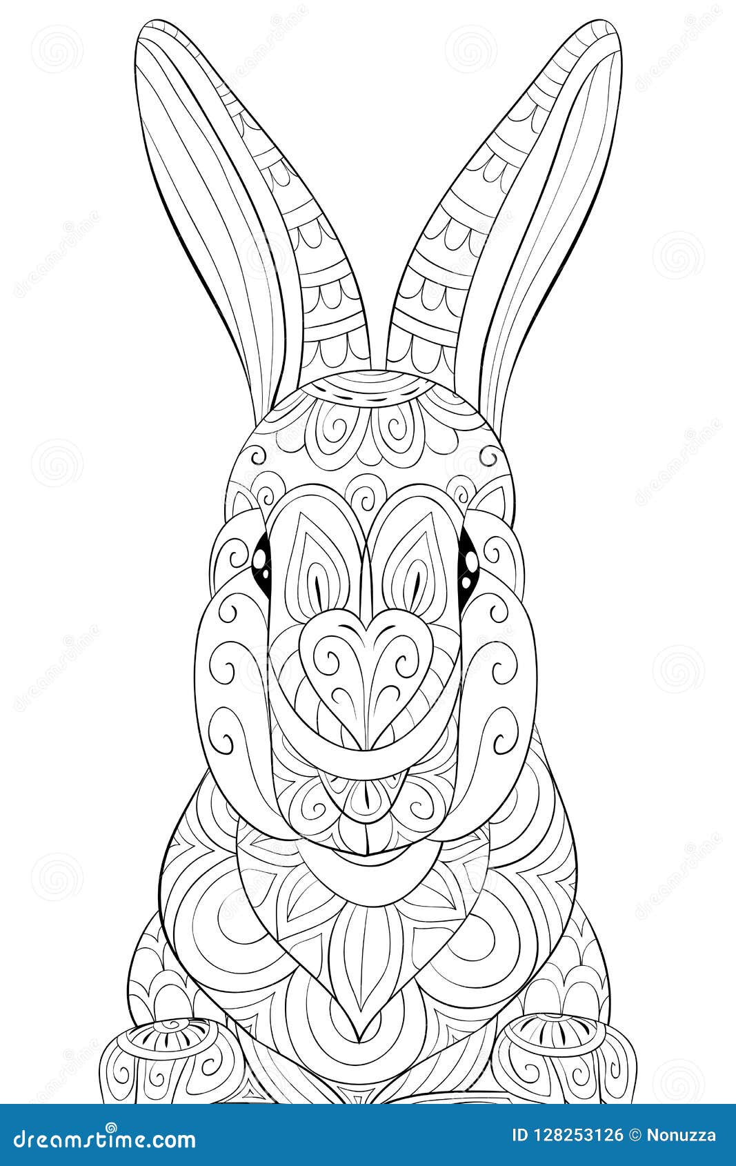 Download Adult Coloring Book,page A Cute Rabbit Image For Relaxing ...
