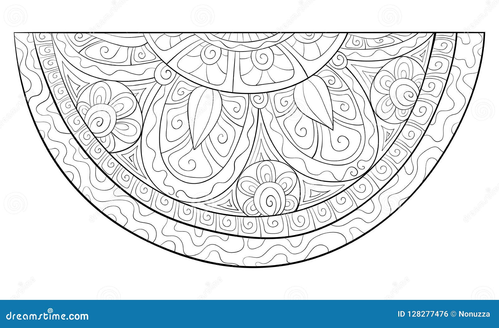 Adult Coloring Book Page A Cute Slice Of Watermelon Image For Relaxing Activity Stock Vector Illustration Of Brunch Food 128277476