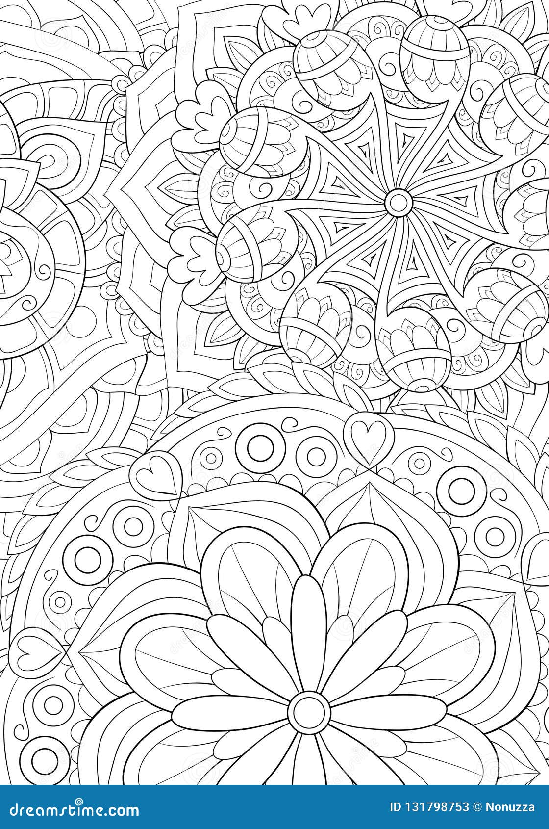 Adult Coloring Book,page a Zen Abstract Background for Relaxing ...