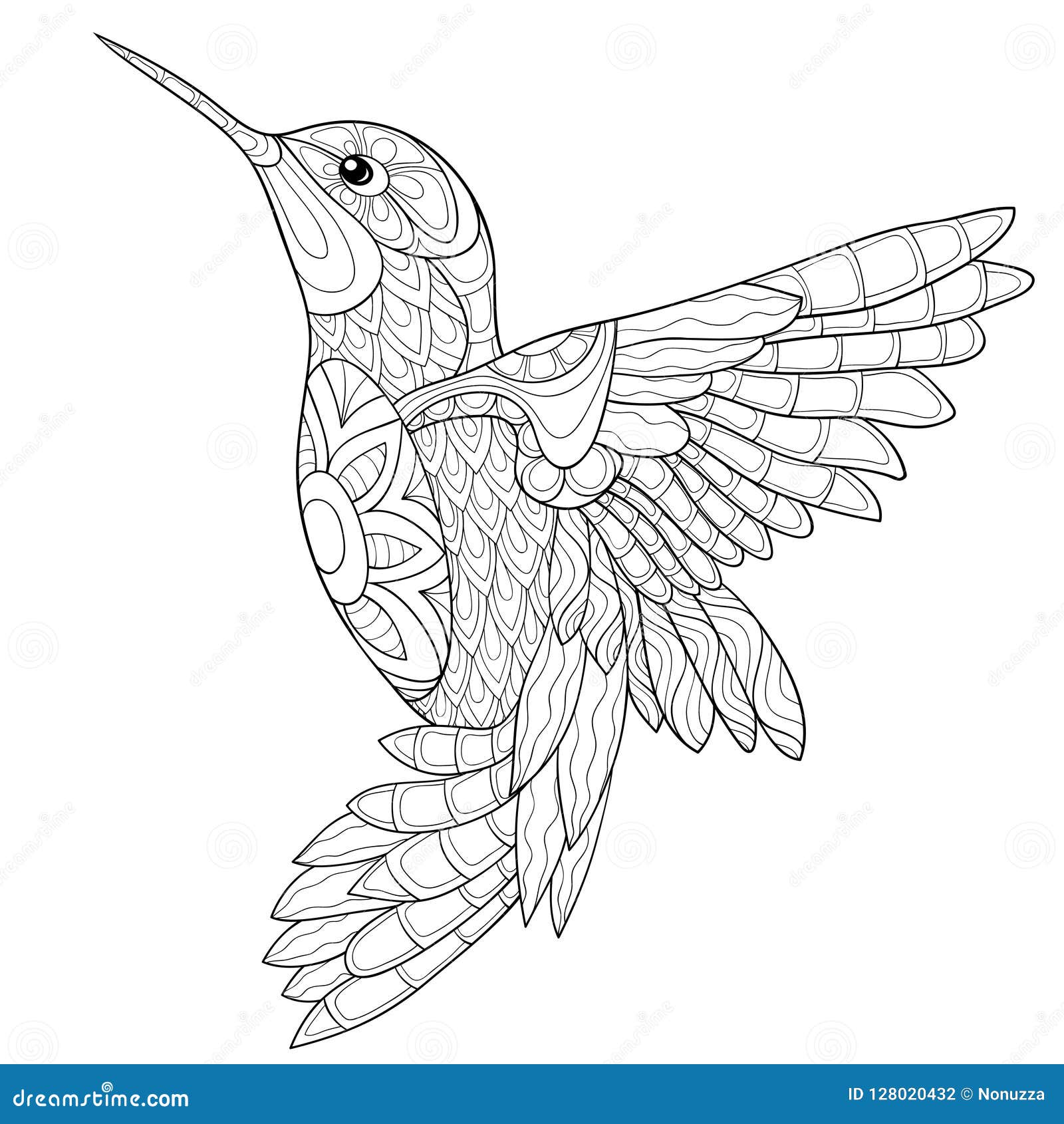 Adult Coloring Page,book a Bird Image for Relaxing. Stock Vector ...