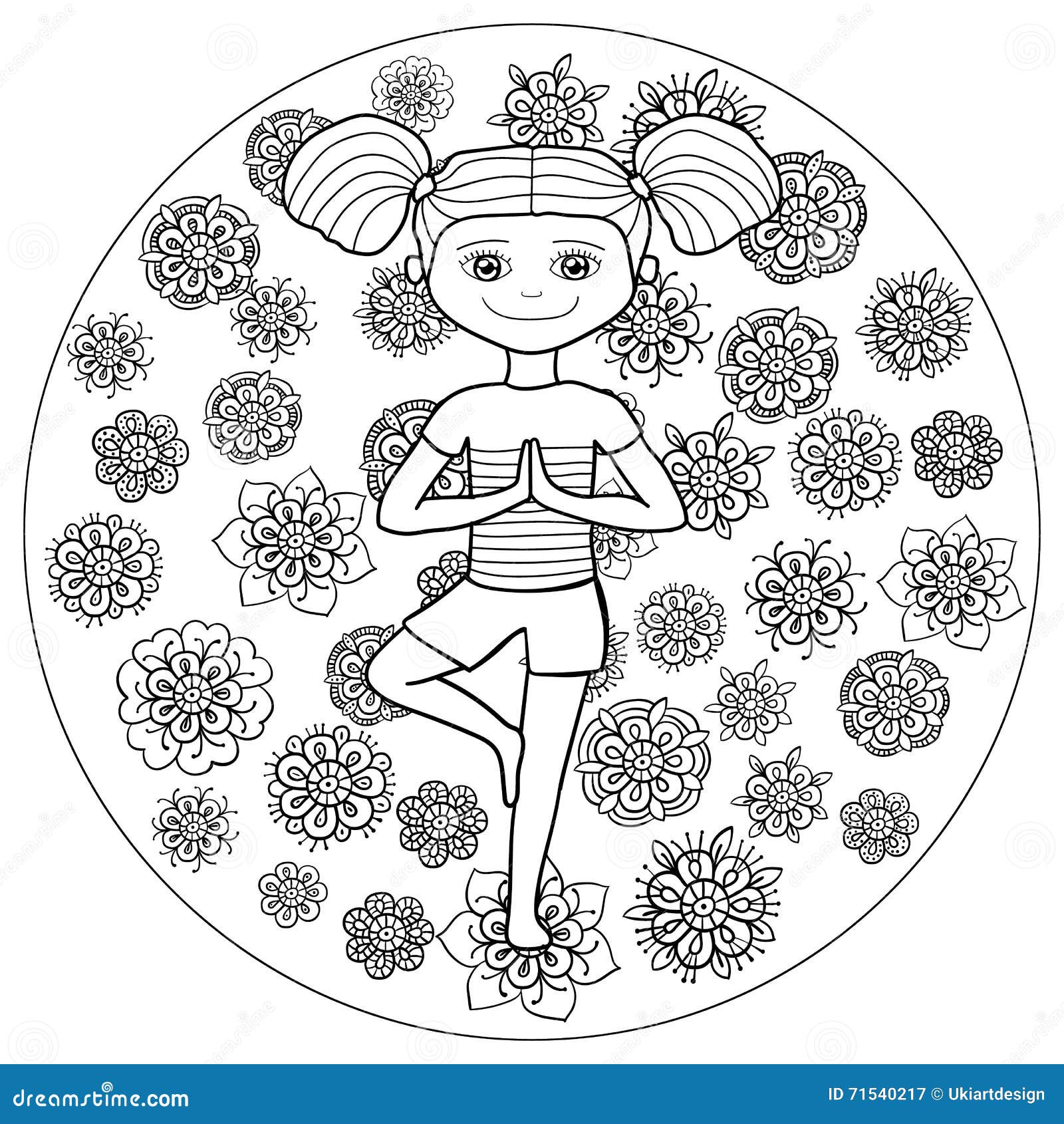 Yoga art coloring page on Craiyon