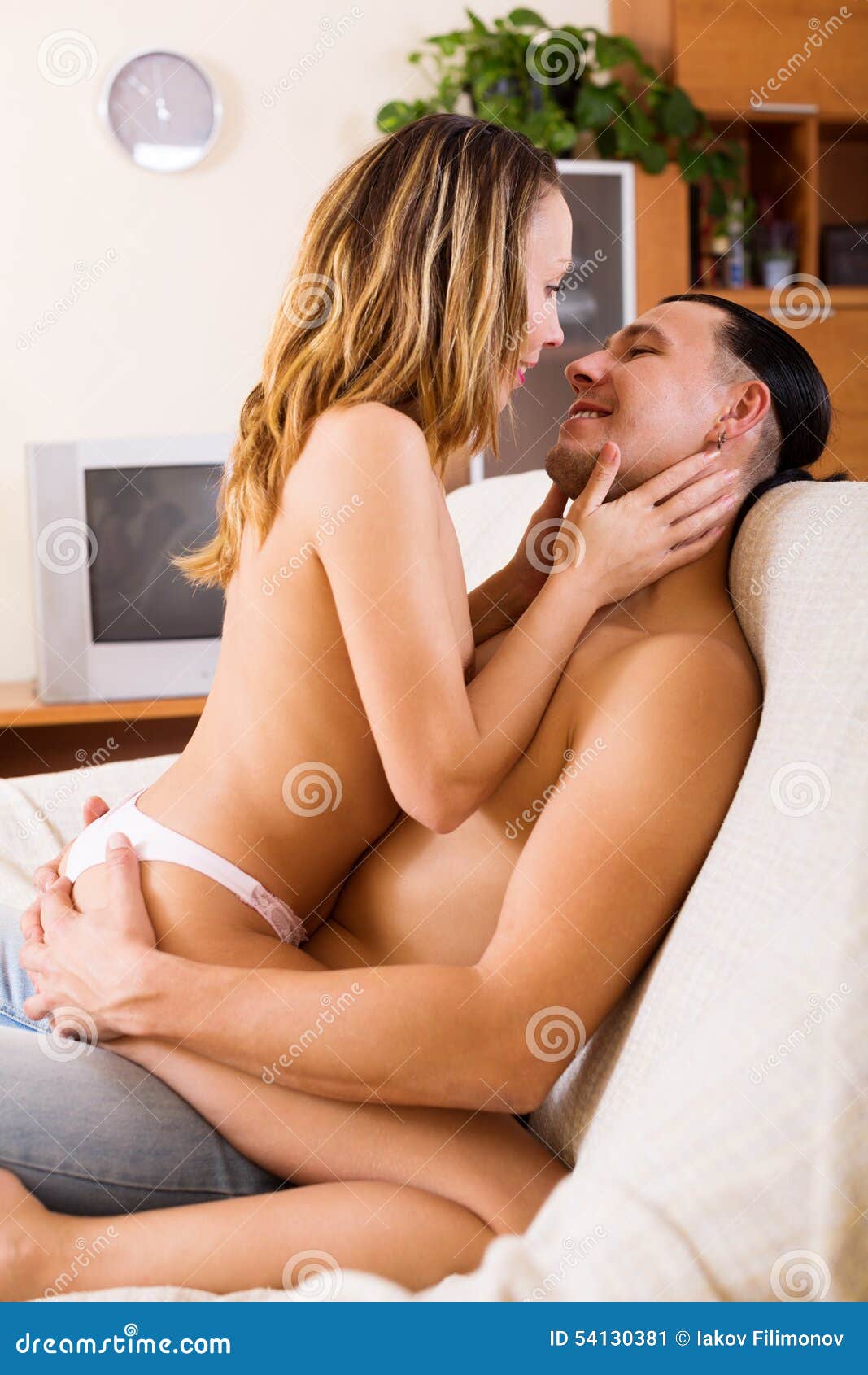 Adult Couple Having Sex On Sofa Stock Image Image Of