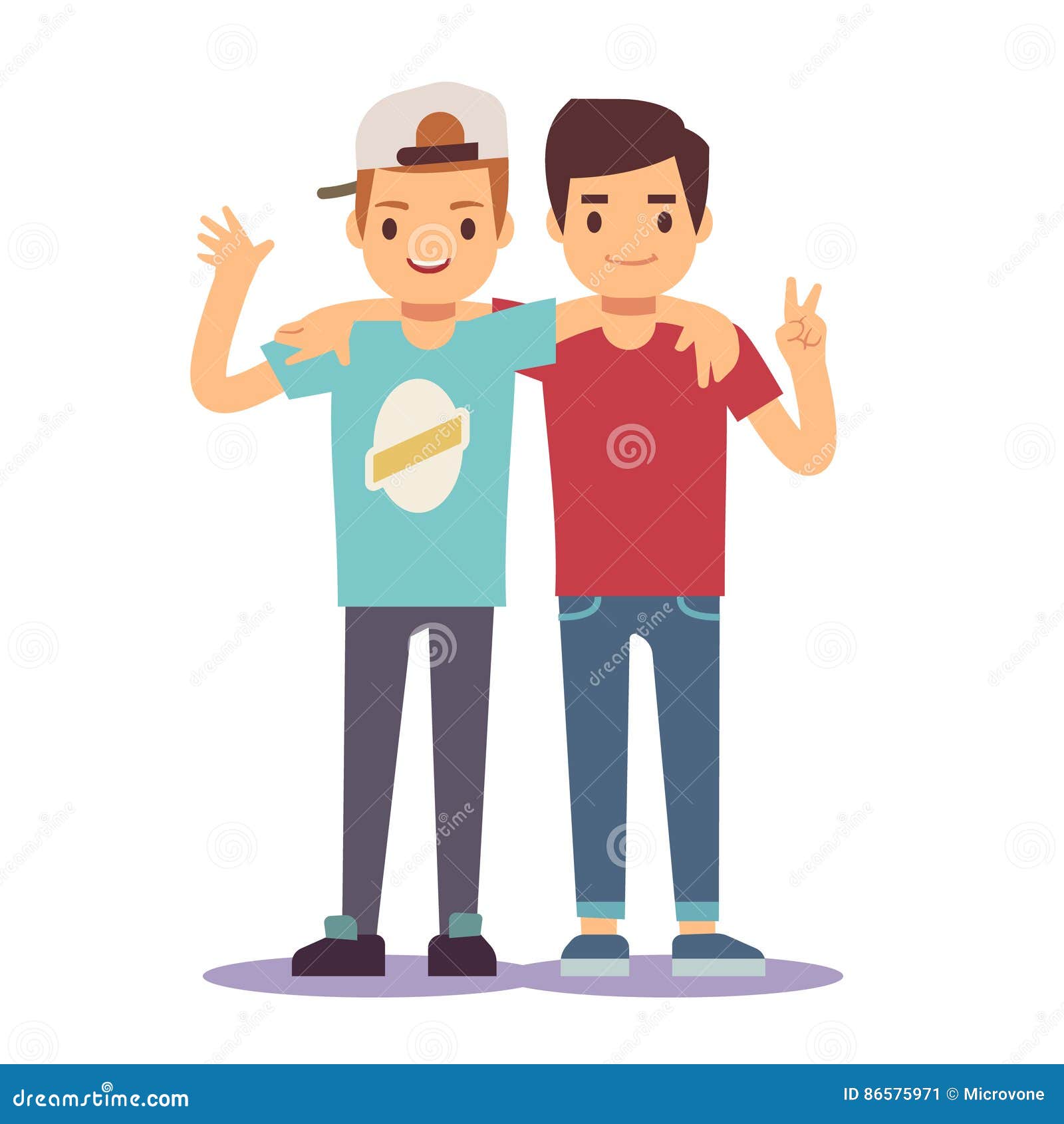 Download Adult Guys, Men, Two Best Friends. Friendship Vector ...