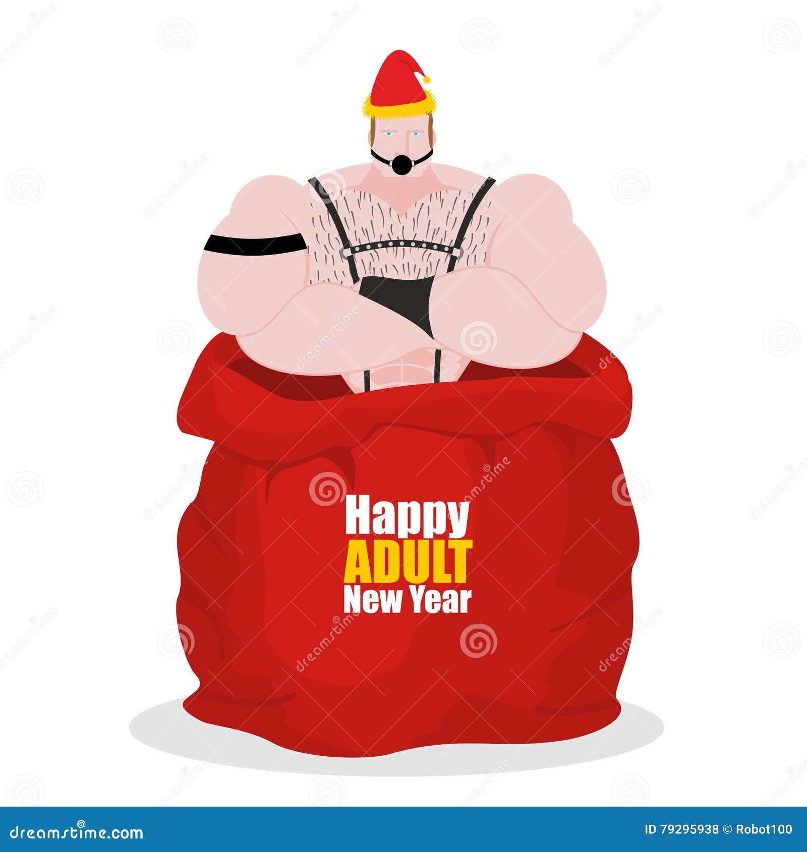 Erotic Sex Cartoon Santa Claus - Adult New Year. BDSM Slave in Red Sack of Santa Claus Stock Vector -  Illustration of adult, person: 79295938