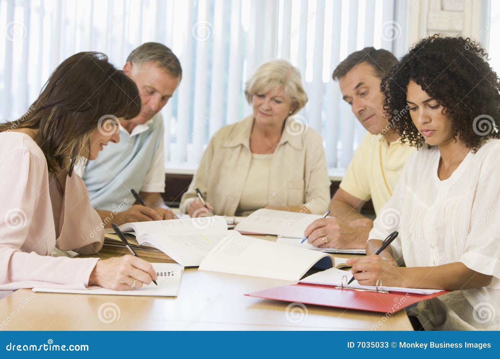 adult students studying together