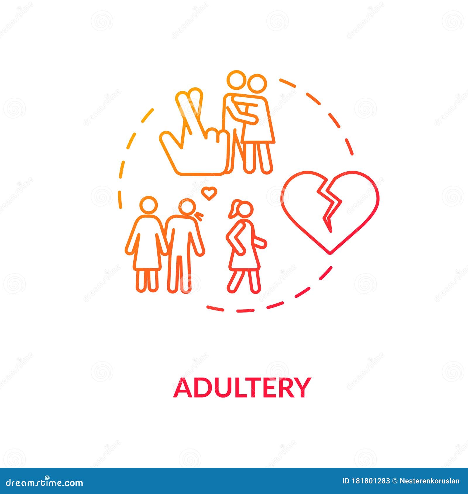 Ban On Adultery Icon Element Of Religious Culture Icon Premium