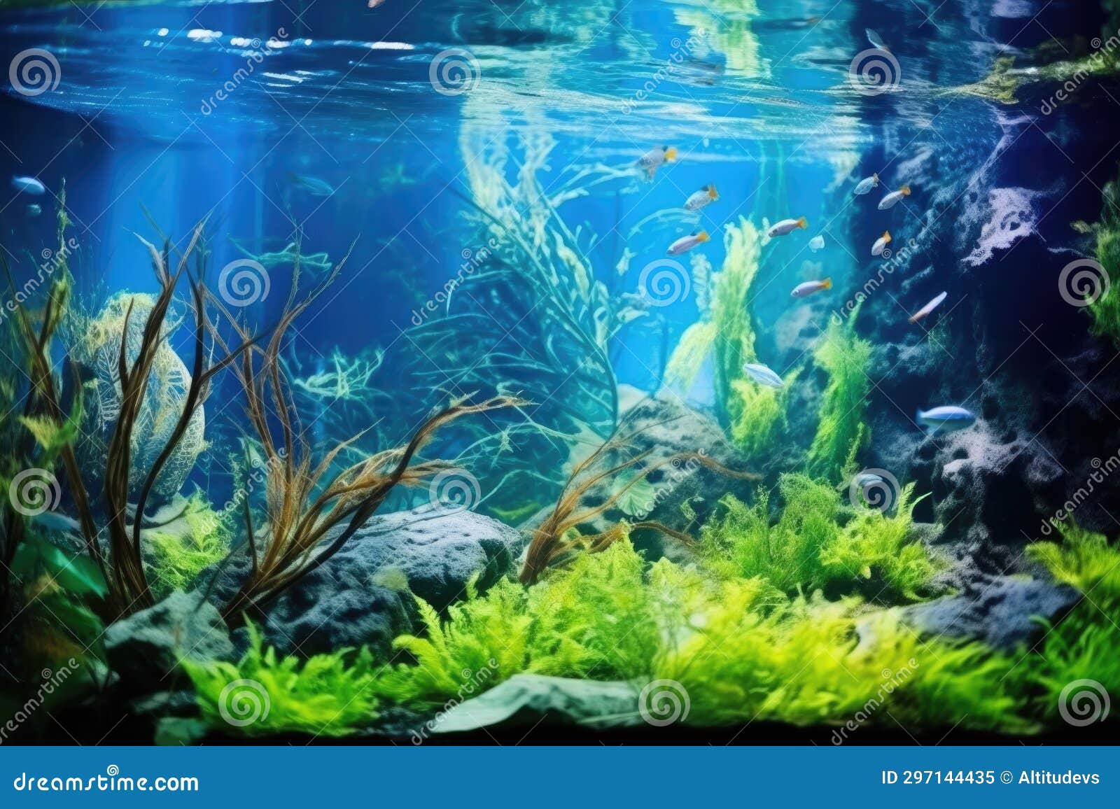 An Advanced Aquarium Ecosystem with Controlled Temperature Stock Image