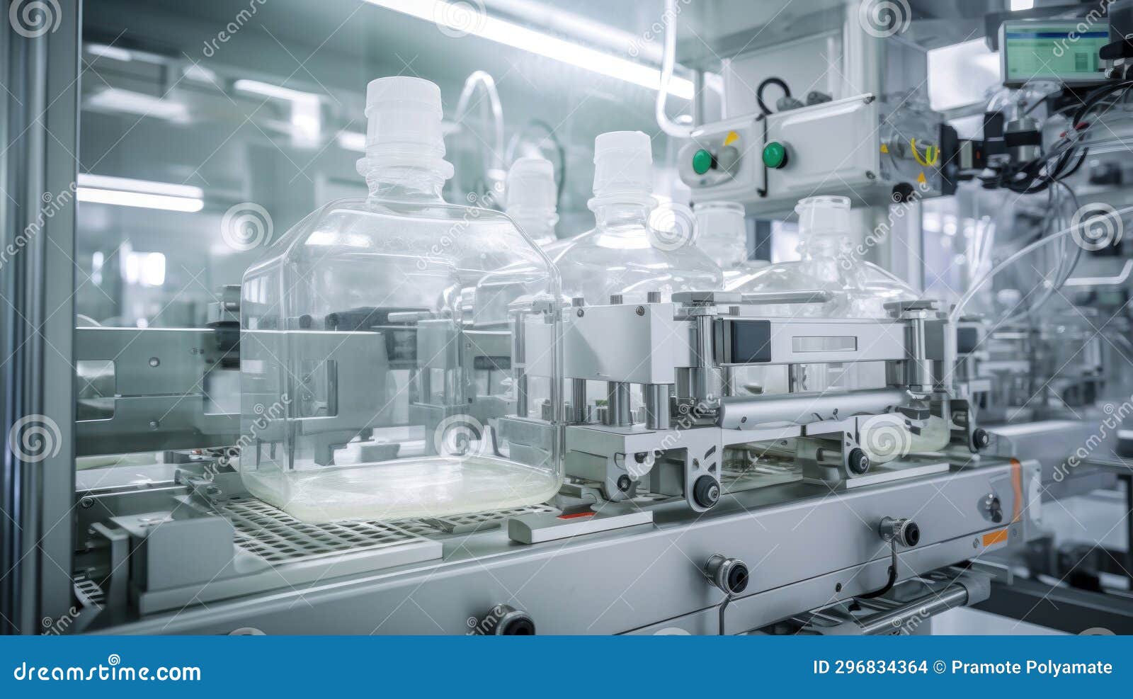 Advanced Equipment Inside a Pharmaceutical Manufacturing Facility Stock
