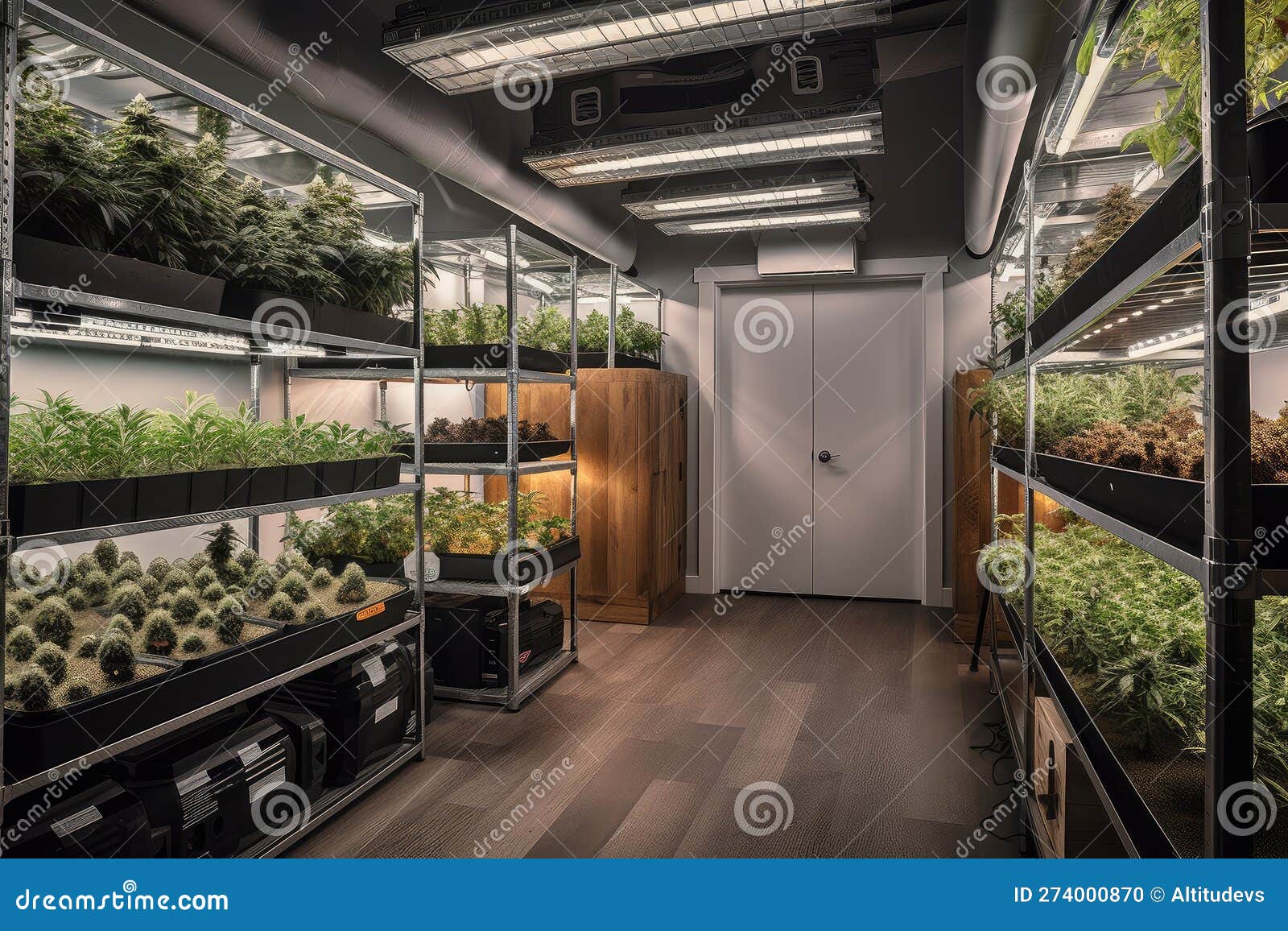 Advanced Grow Room with Advanced Lighting and Climate Control Systems