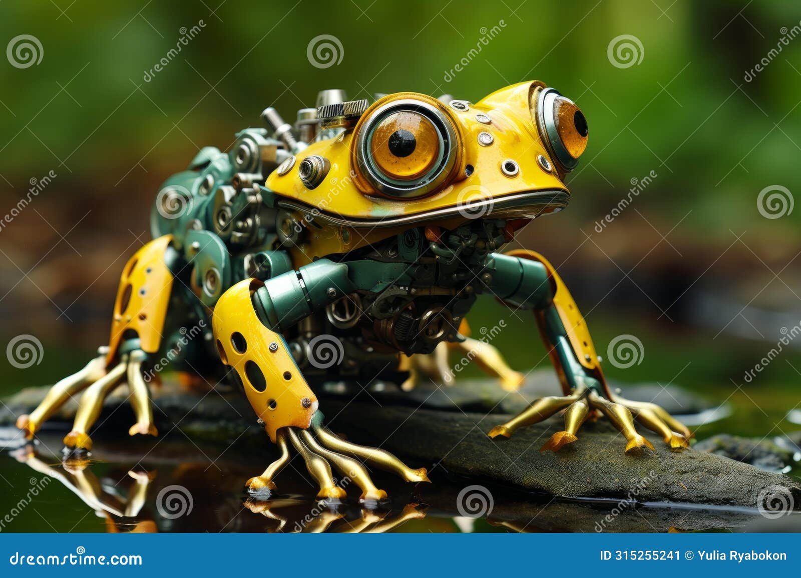 advanced robotized modern frog. generate ai