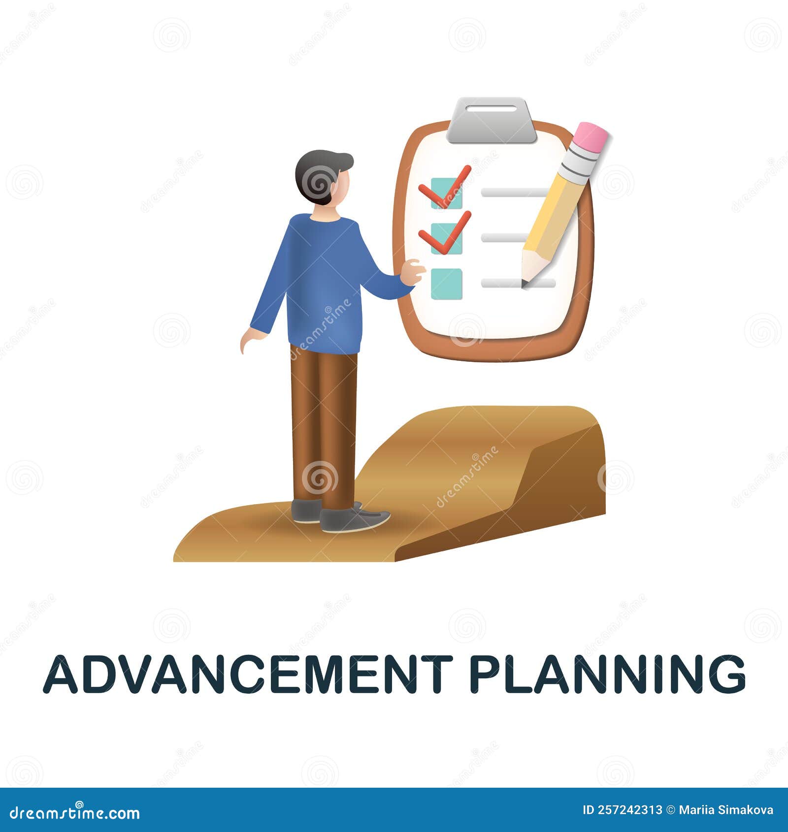 Advancement Planning Icon. 3d Illustration from Corporate Development