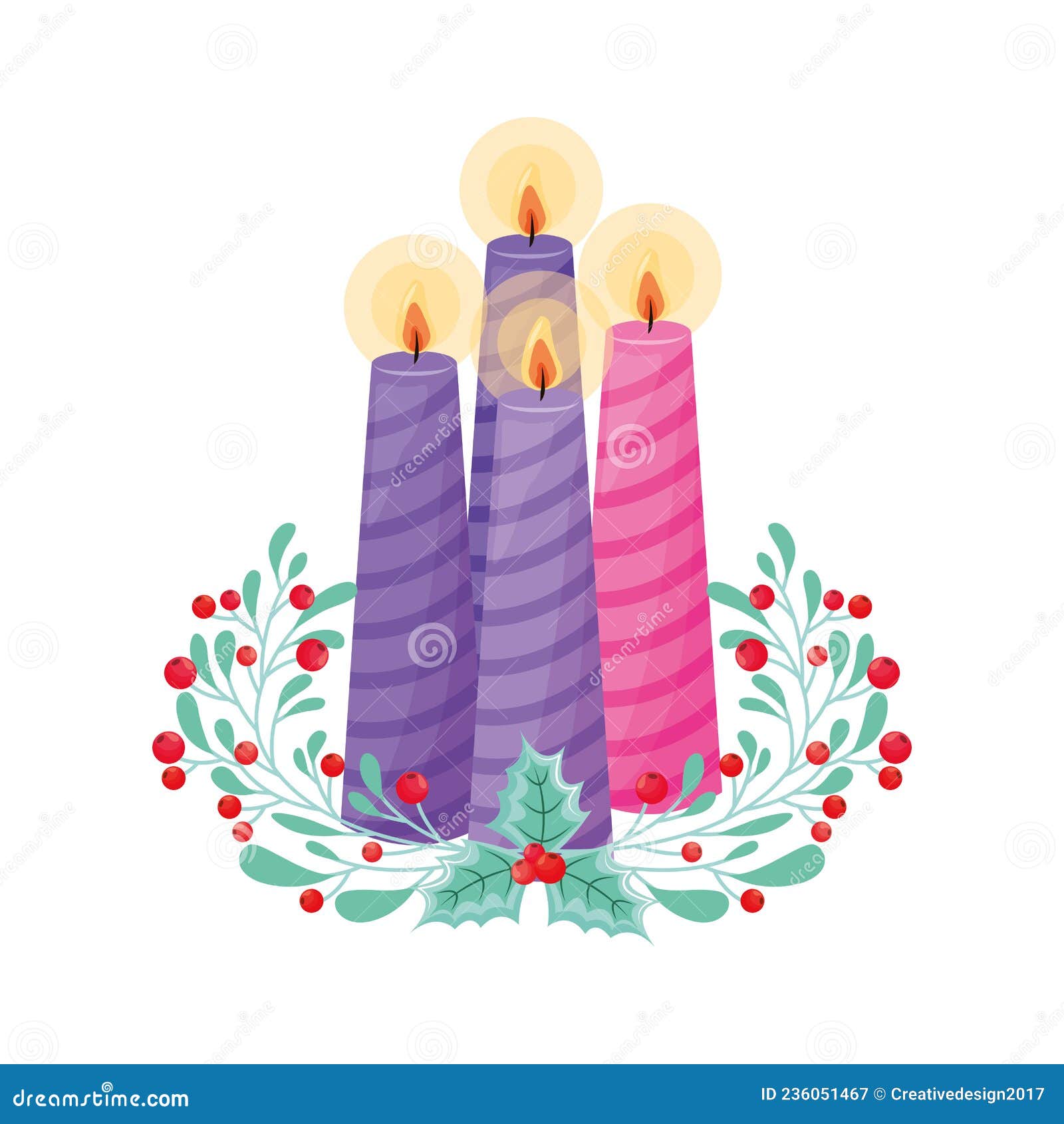 Advent wreath vector stock vector. Illustration of flame 236051467