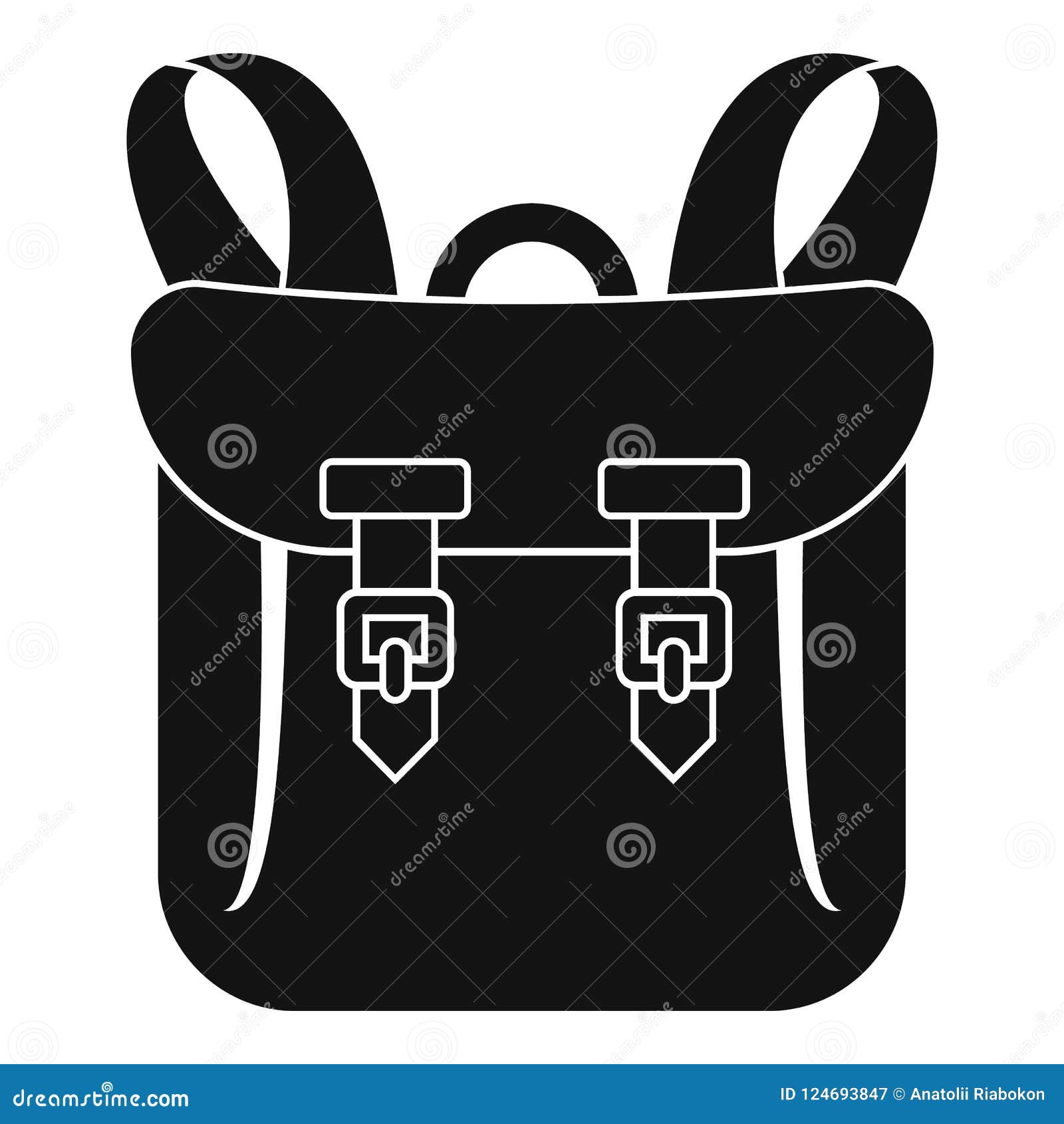Adventure Backpack Icon, Simple Style Stock Illustration Illustration