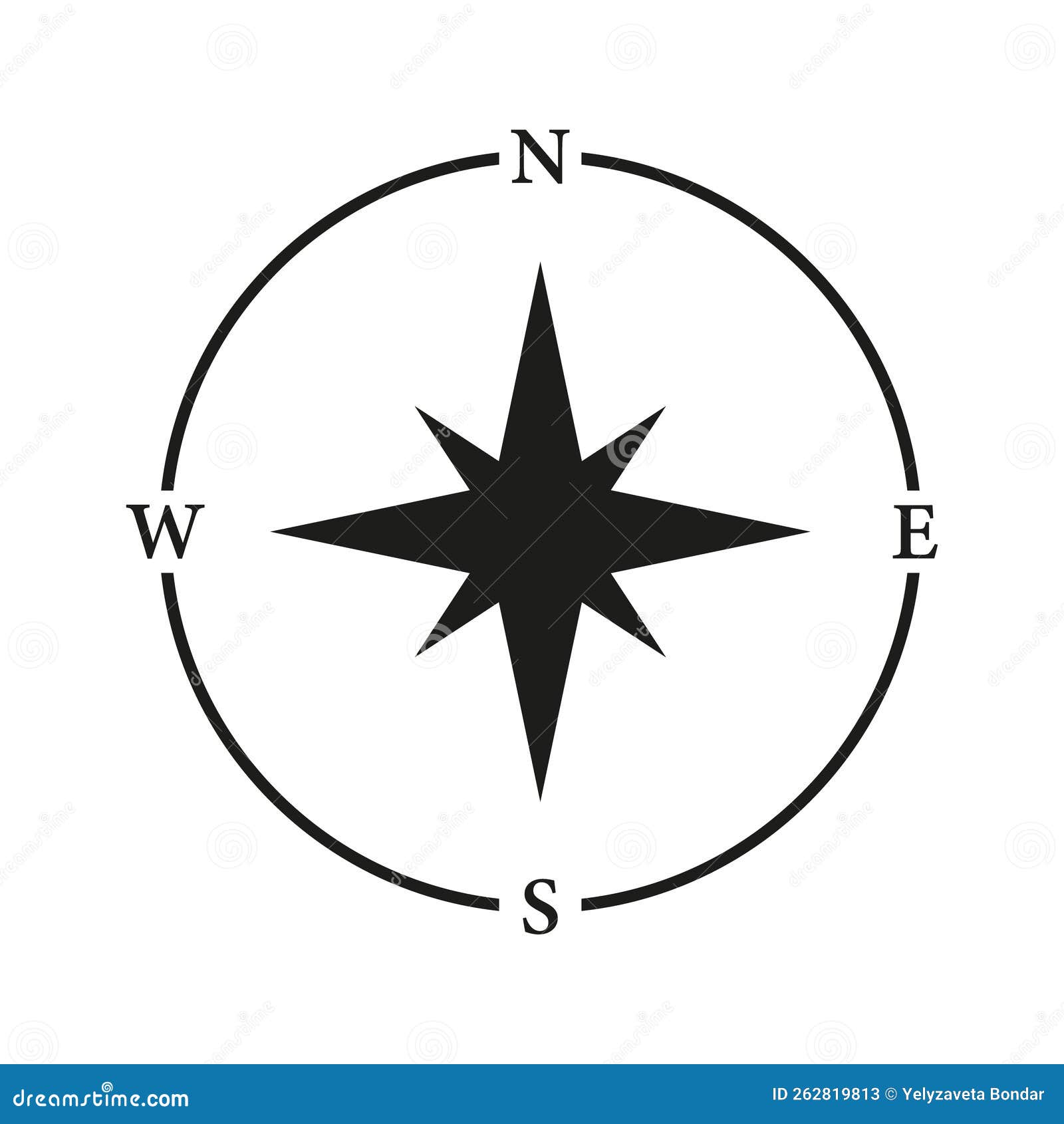 Adventure Direction Arrow To North South West East Orientation