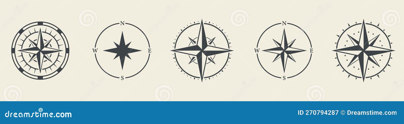Adventure Direction Arrow To North South West East Orientation