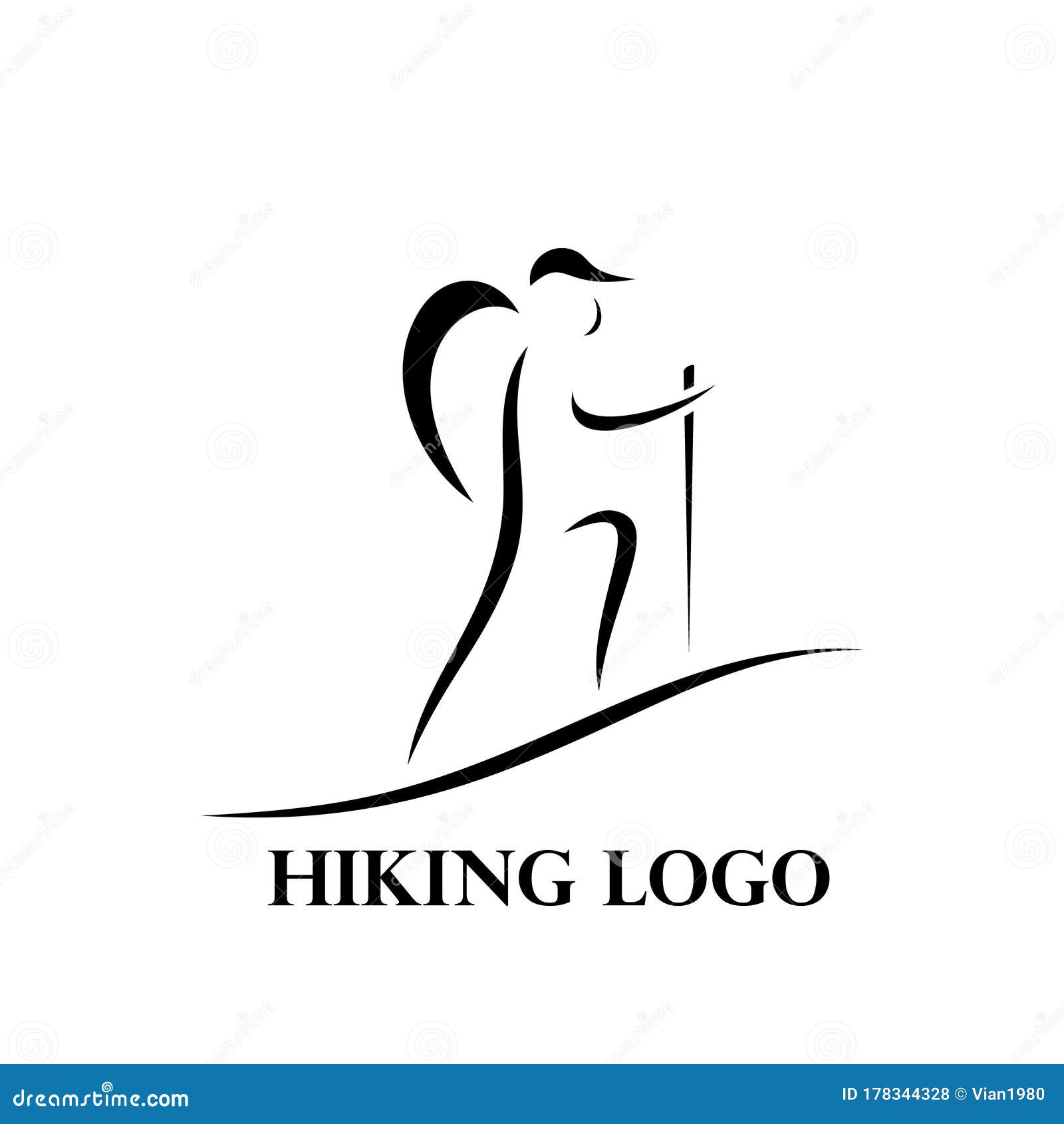 adventure logo simple line hiker silhouette