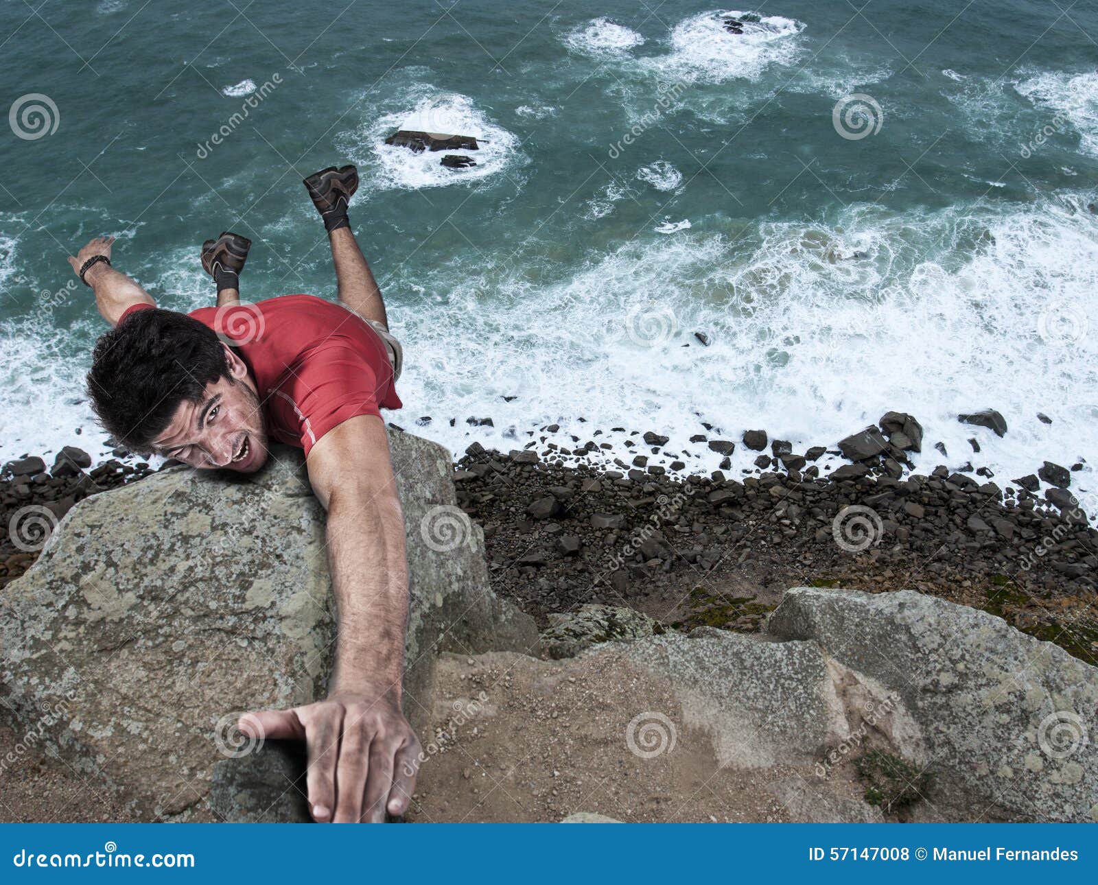 adventure rock climbing man