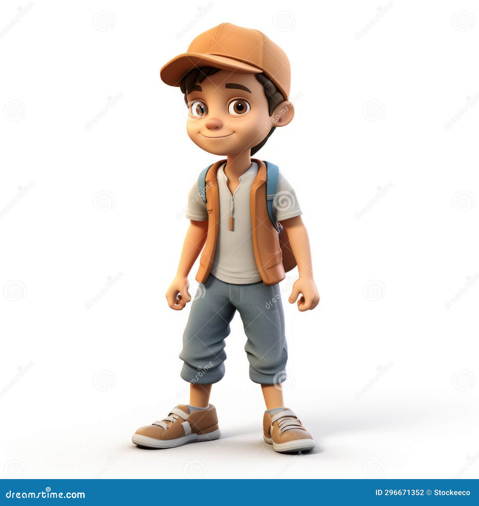 Adventure-themed 3d Animated Young Boy Cartoon Portrait Stock ...