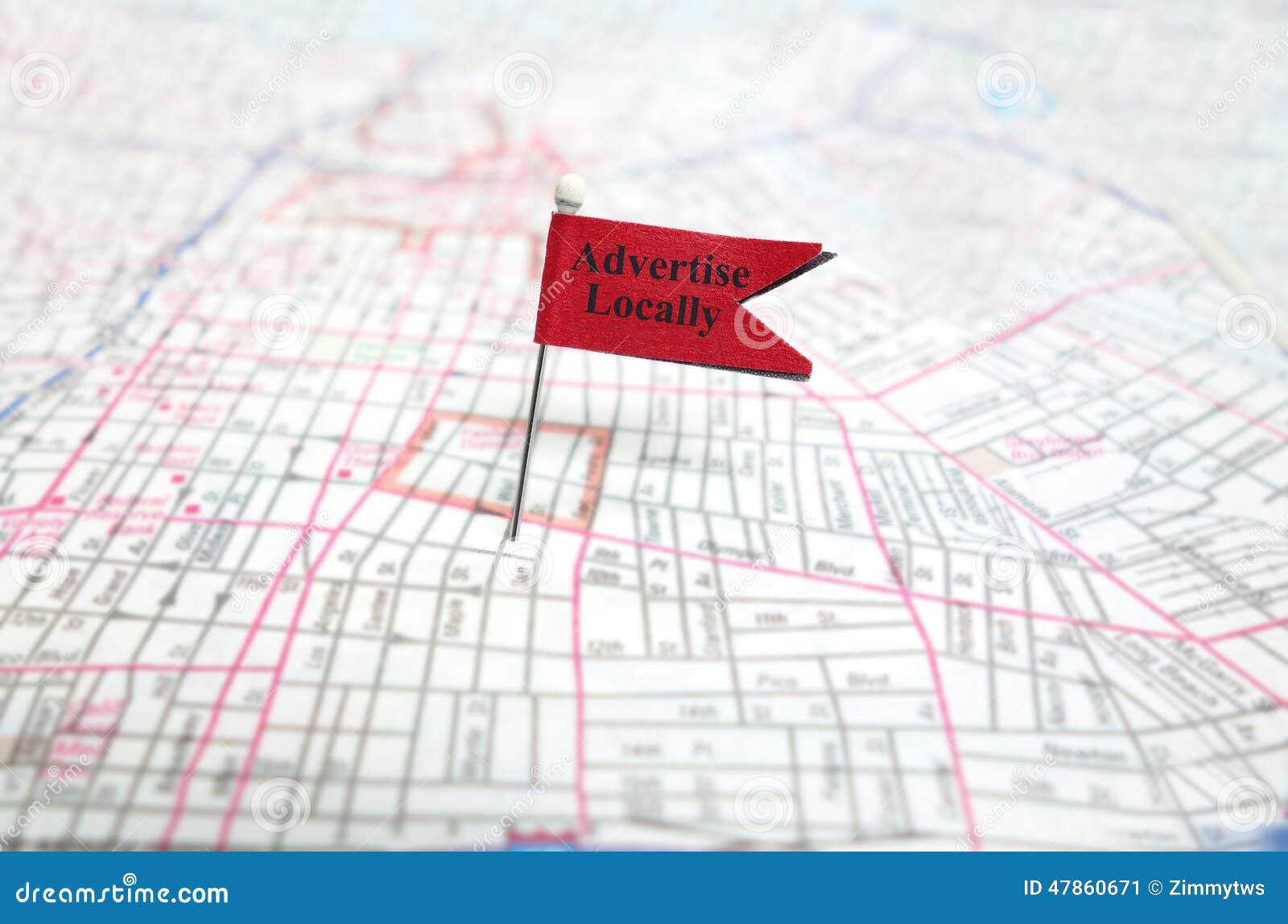 Advertise Locally stock image. Image of advertise, pushpin - 47860671