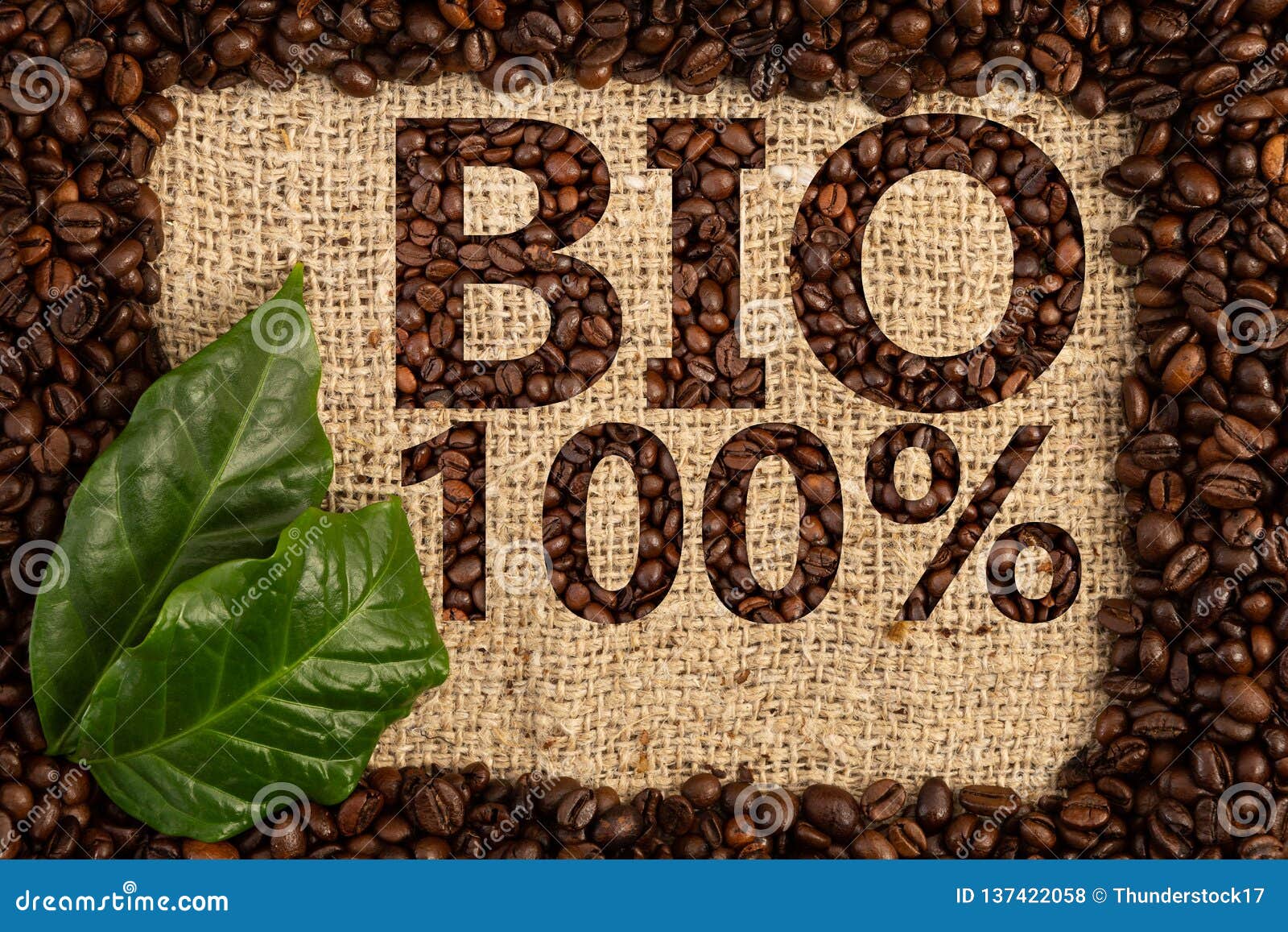Advertisement for Bio Coffee Stock Photo - Image of coffee, symbol:  137422058