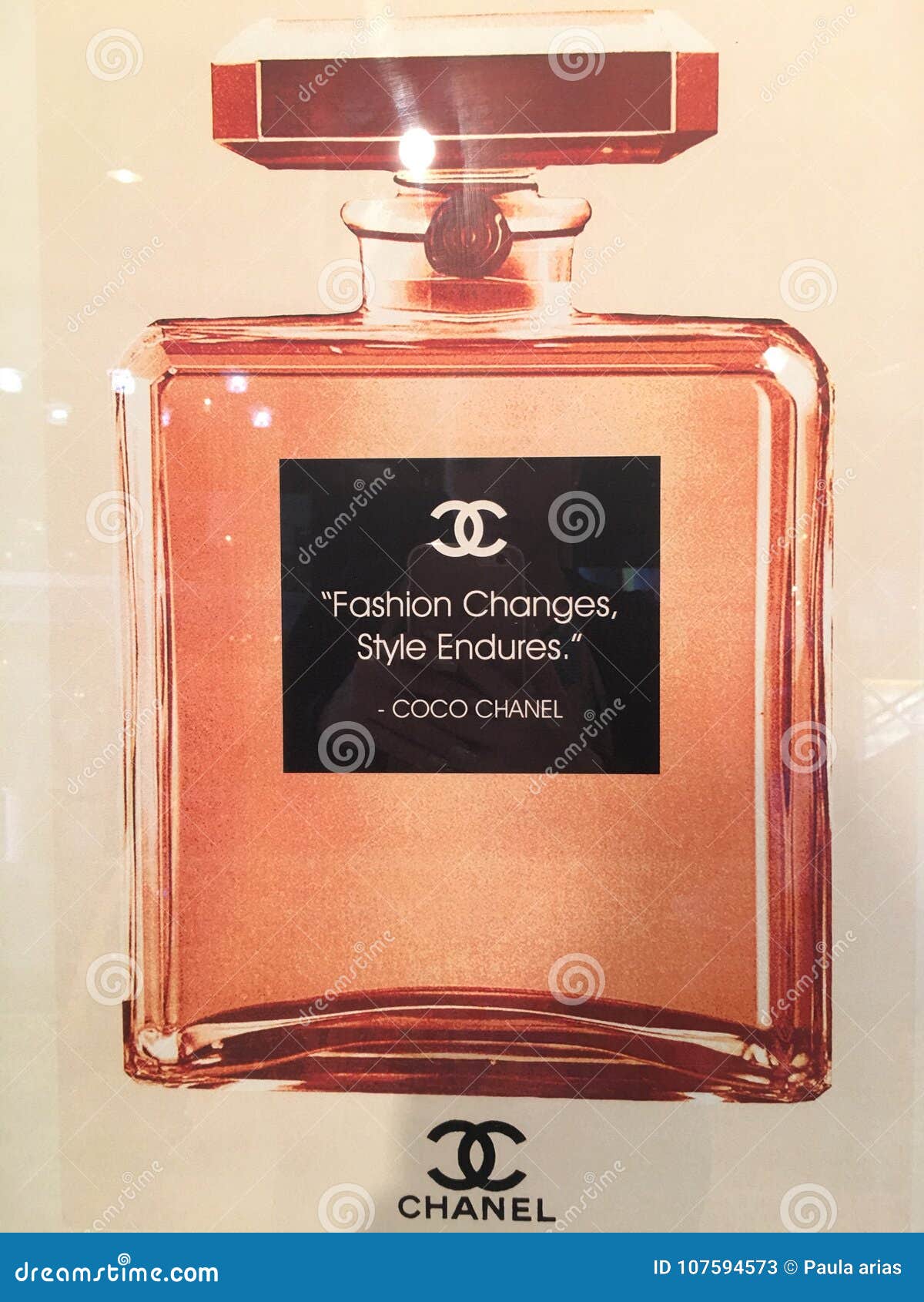 Five Chanel Perfume Bottles.