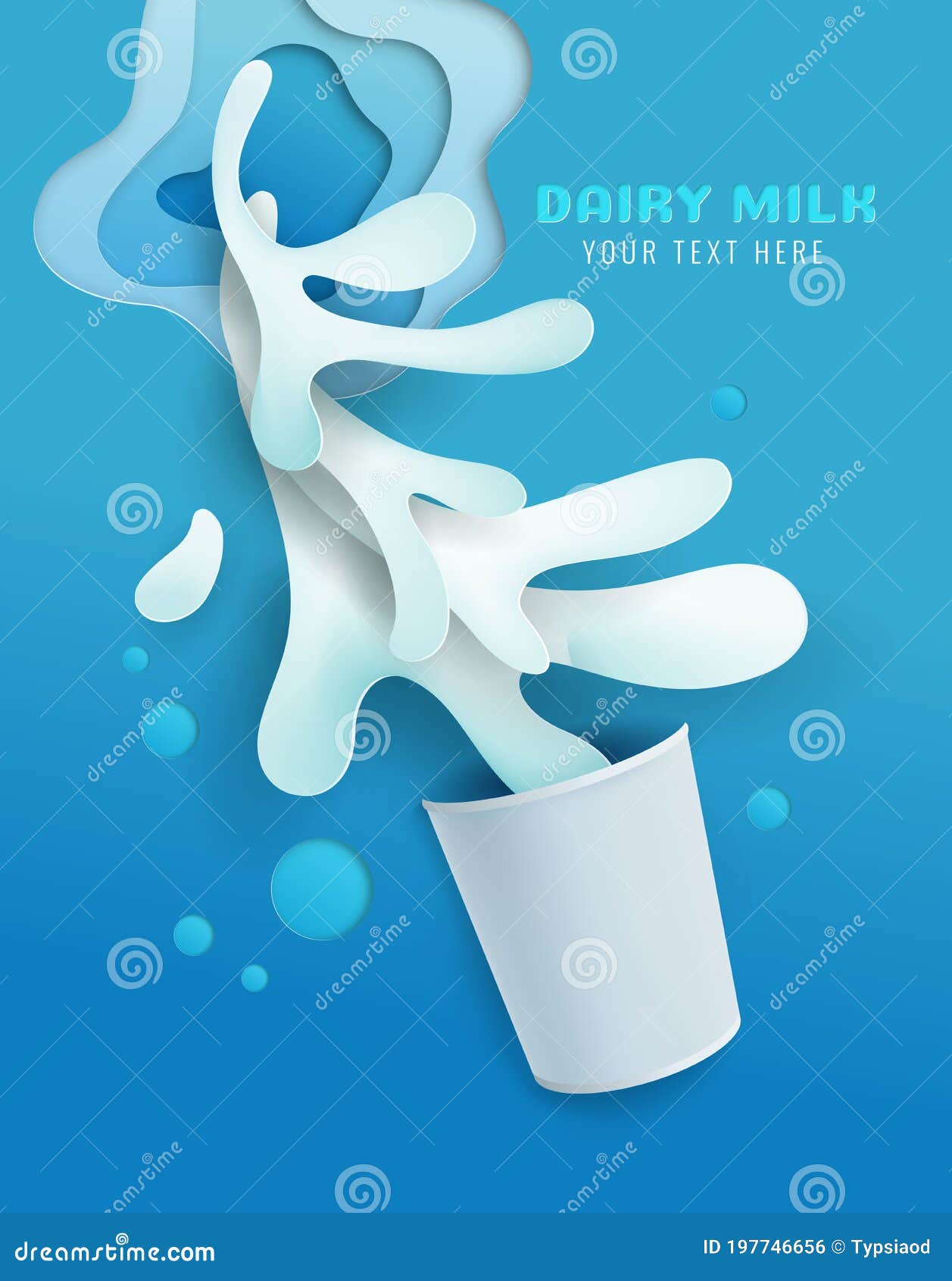 Advertisement of Fresh Dairy Milk Products Stock Vector Illustration