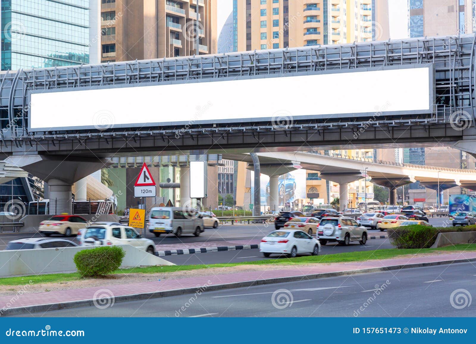 Download Advertisement Mockup Blank Empty Billboards On The City Street In Dubai Uae Stock Image Image Of Information Commercial 157651473